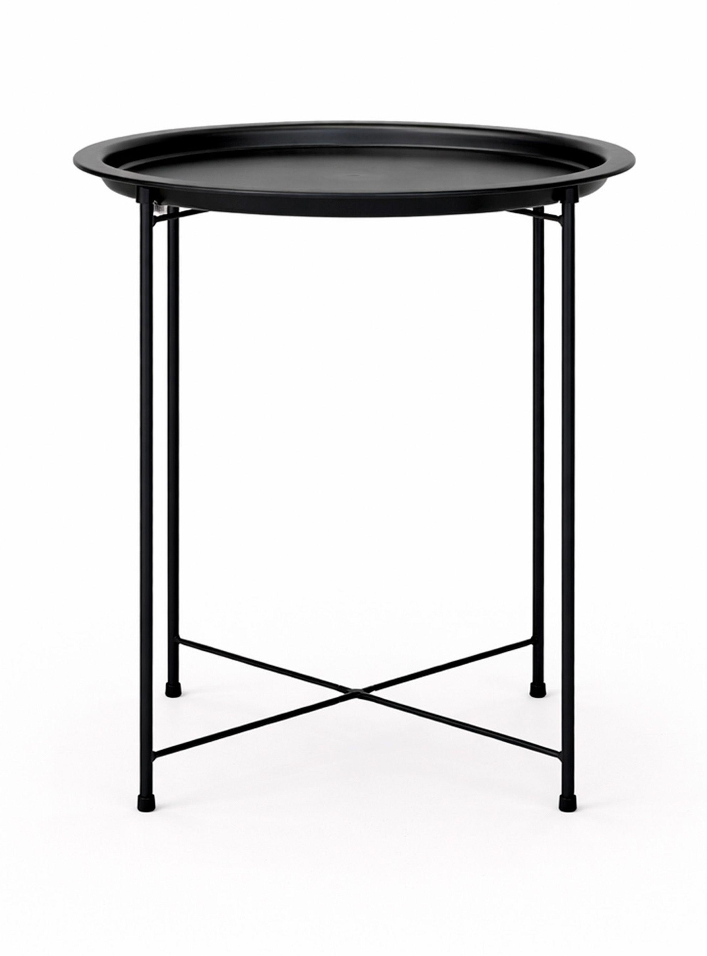 Mesa Lateral metálica redonda 51x47x47 cm Negro-5