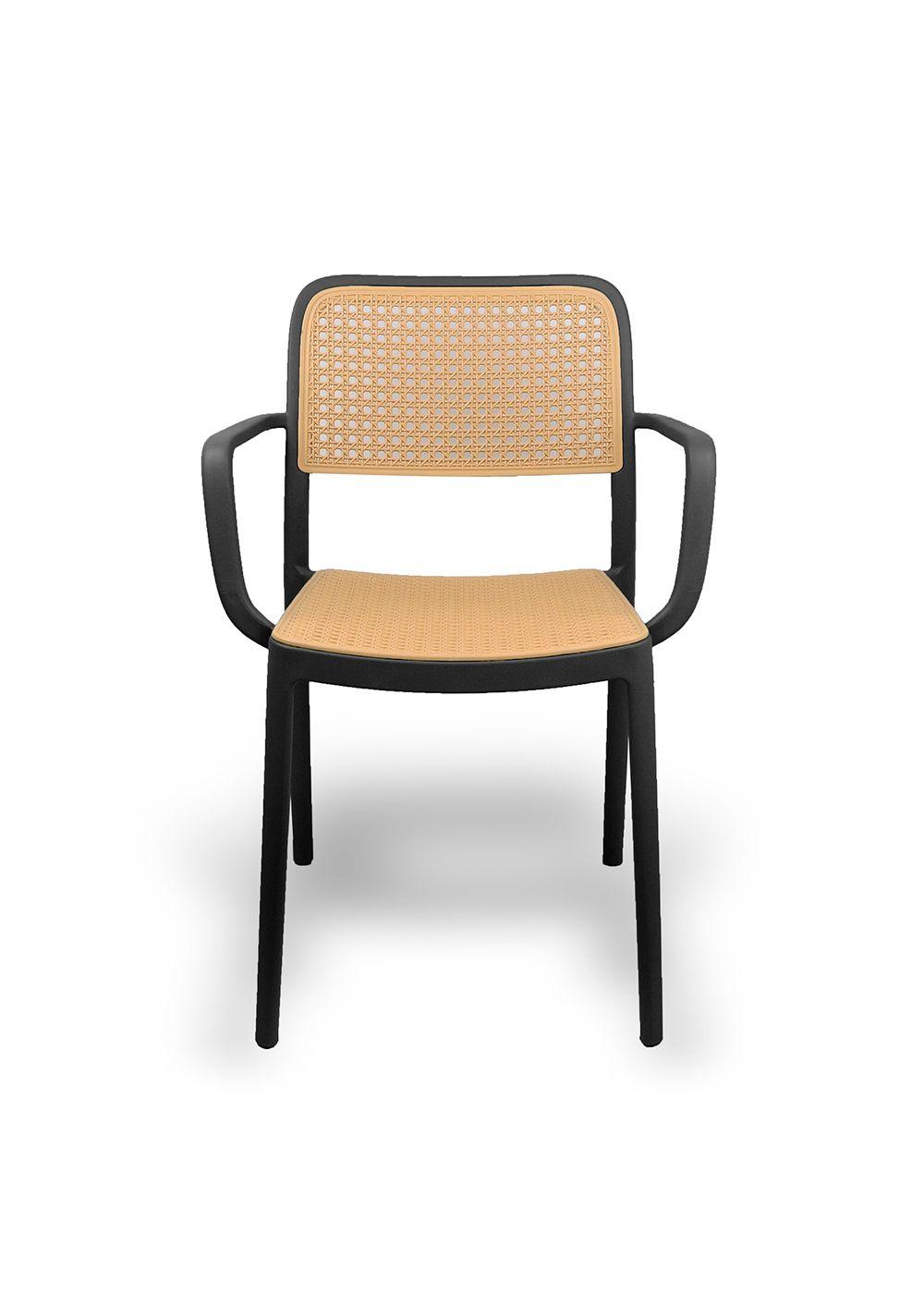 Silla Terraza Plástica Cairo con Apoyabrazos Negra-7