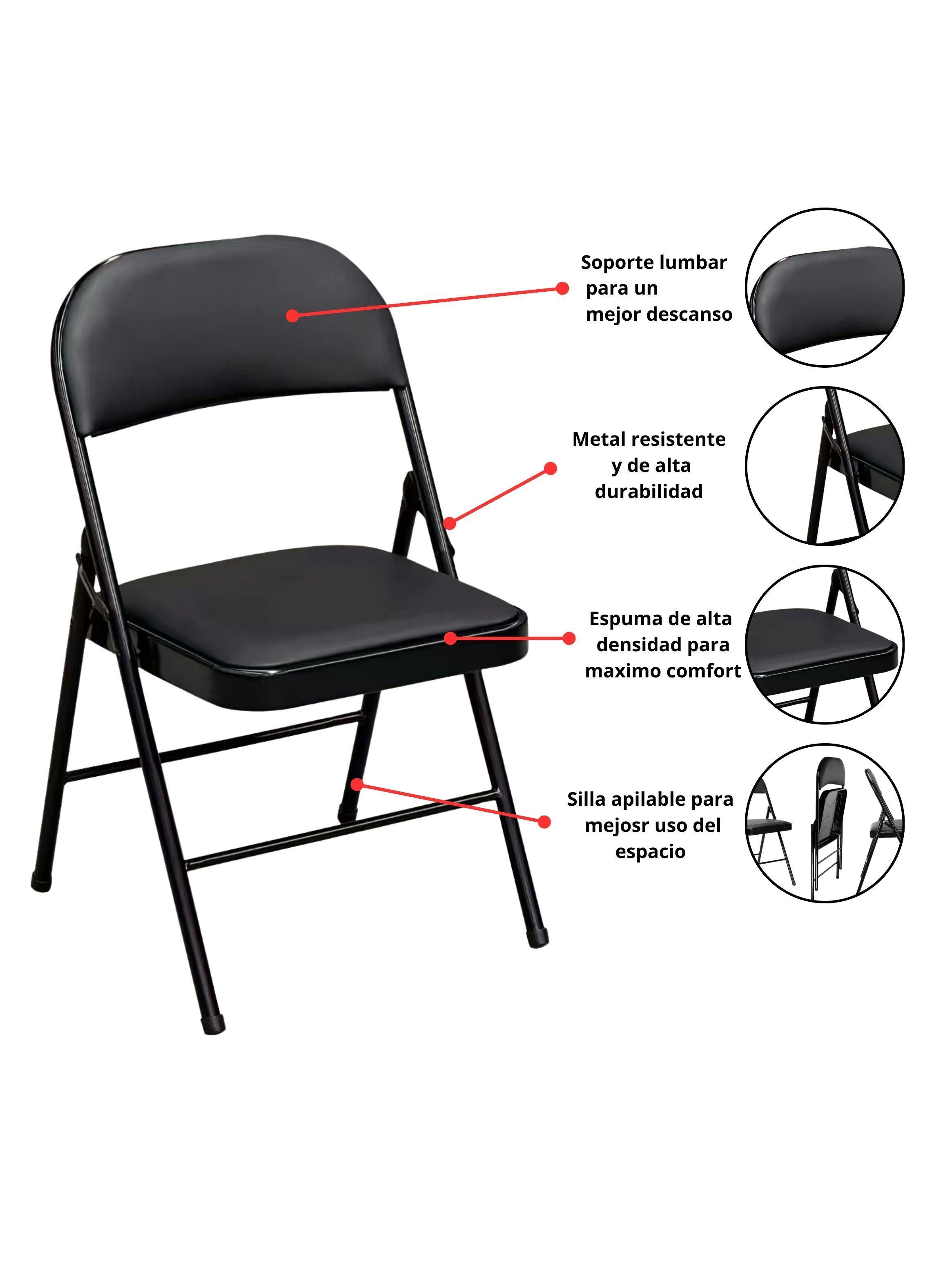Silla Plegable Acolchada Negra Fold-2