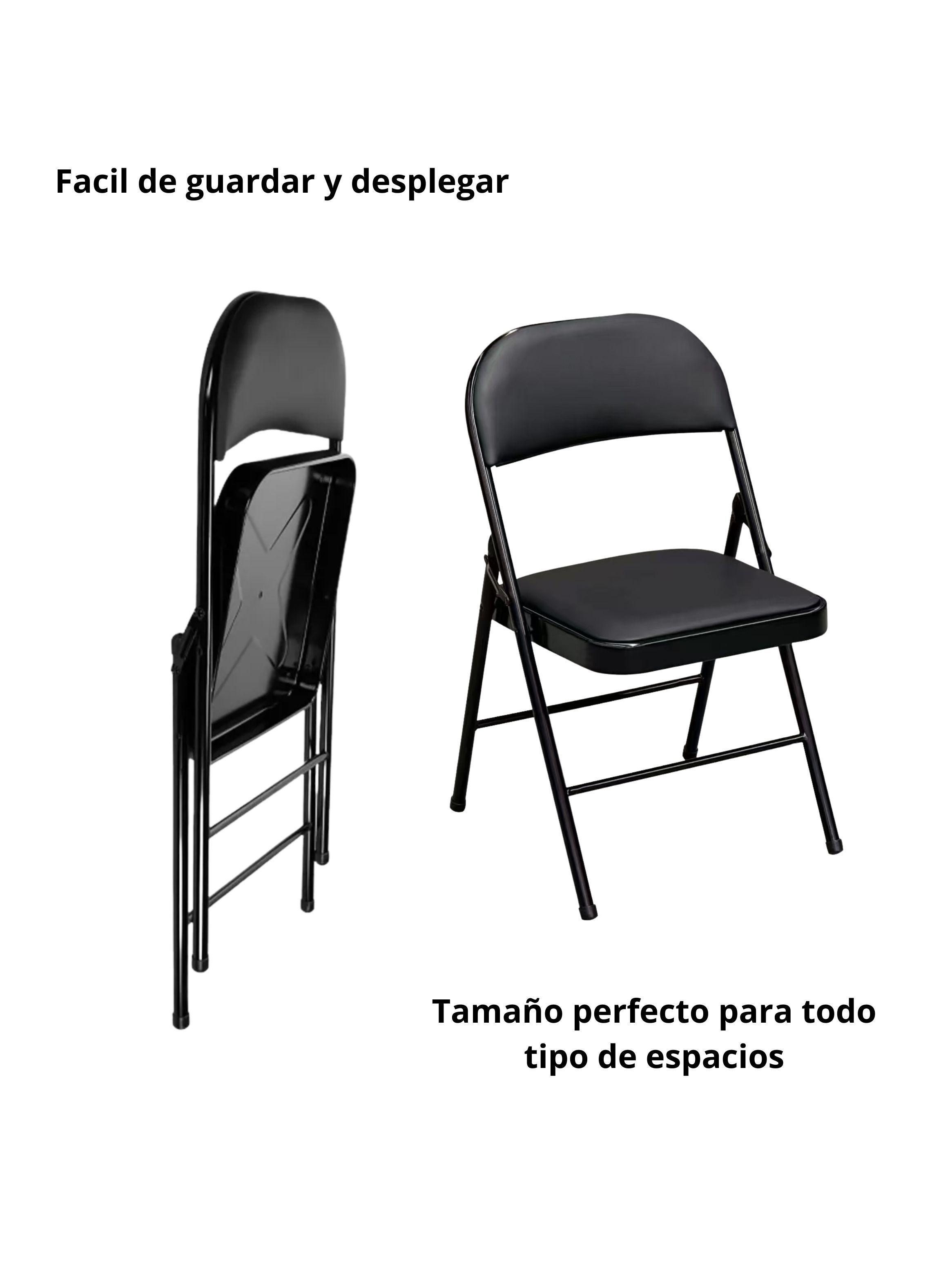 Silla Plegable Acolchada Negra Fold-3