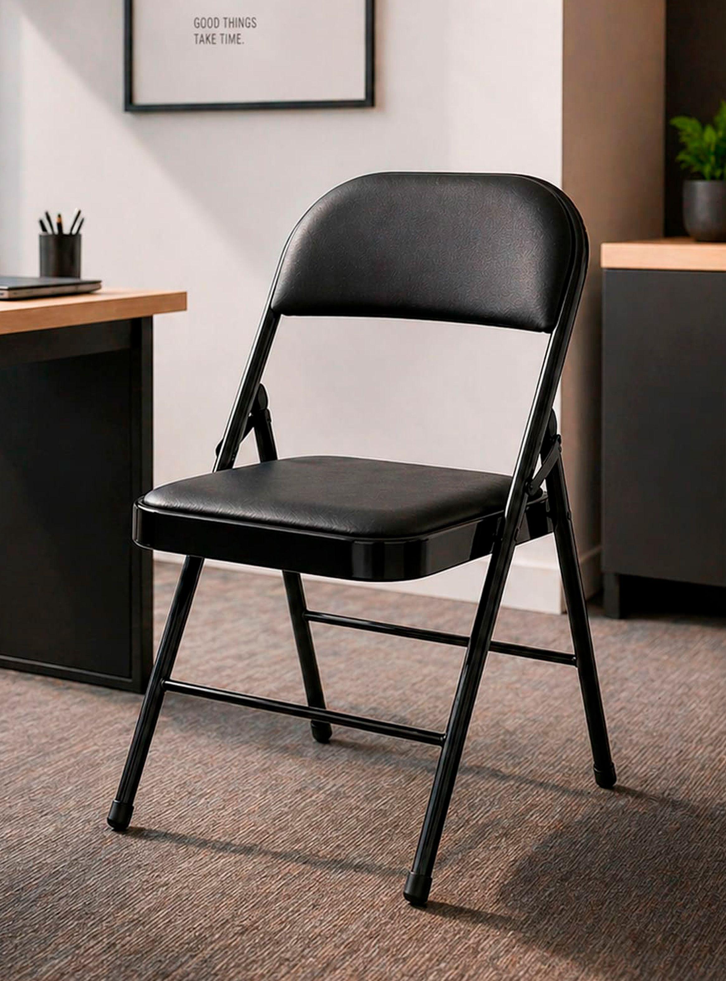 Silla Plegable Acolchada Negra Fold-0