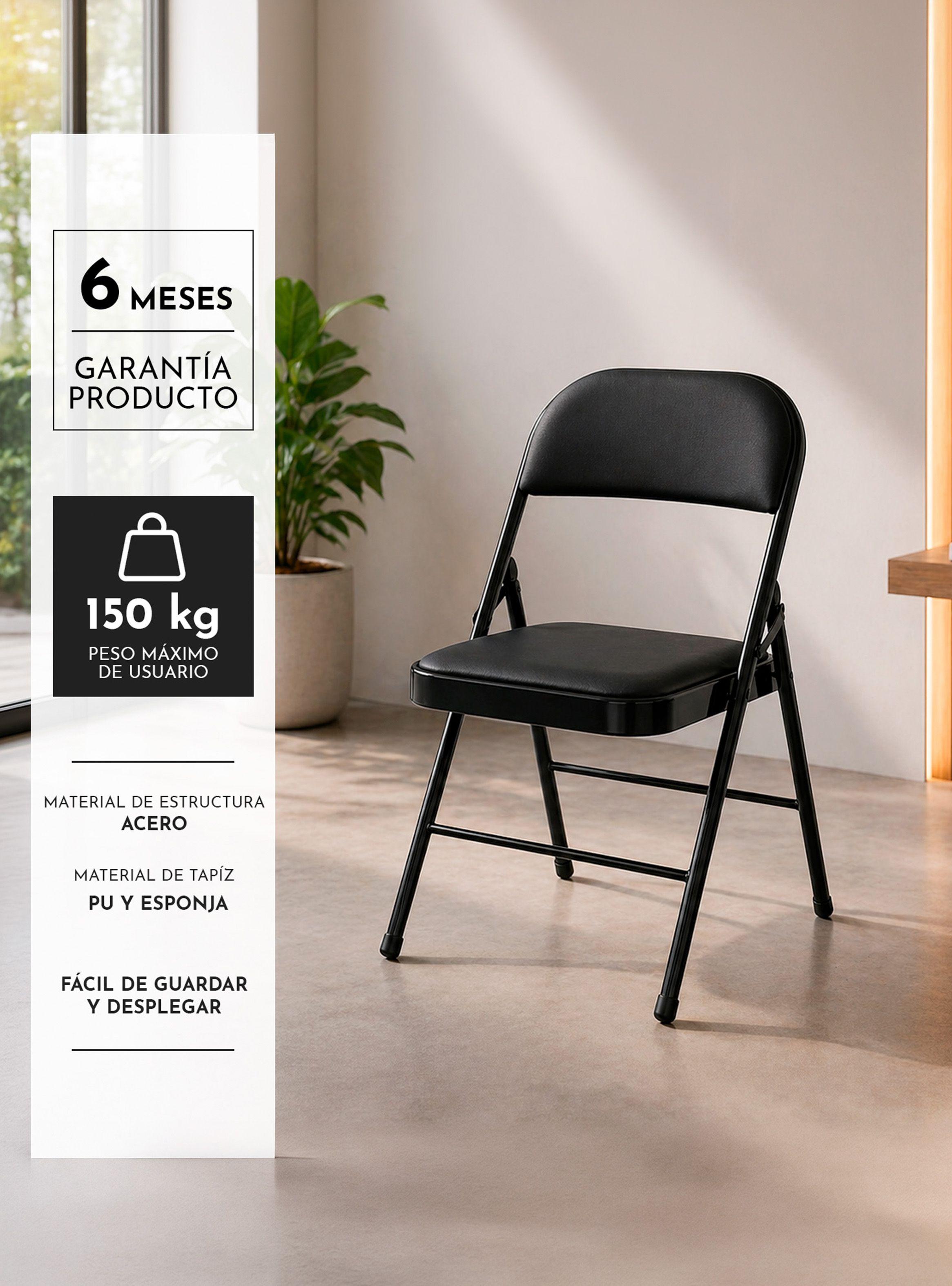 Silla Plegable Acolchada Negra Fold-2