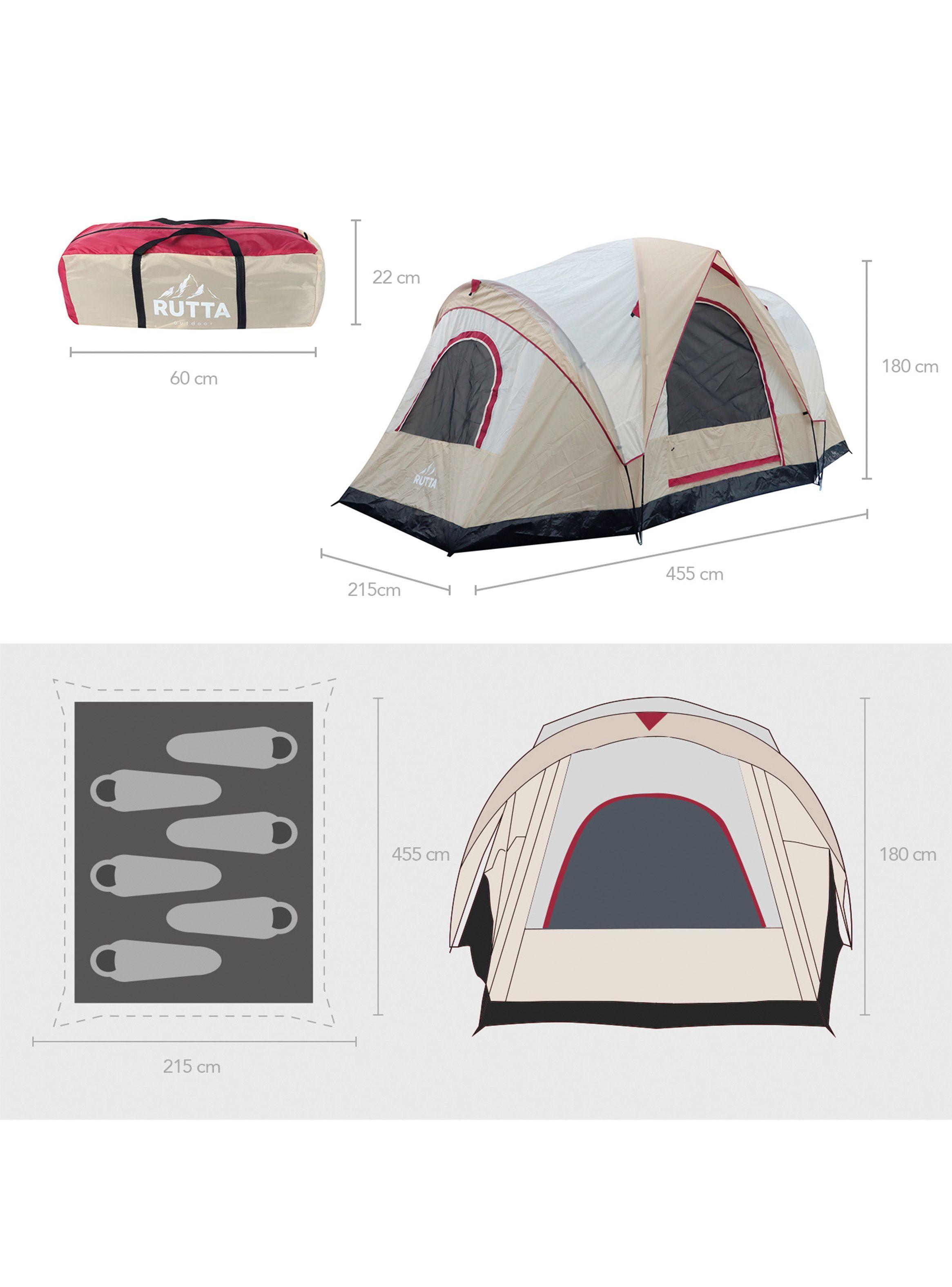 Carpa 6 Personas Camping Outdoor Beige-6