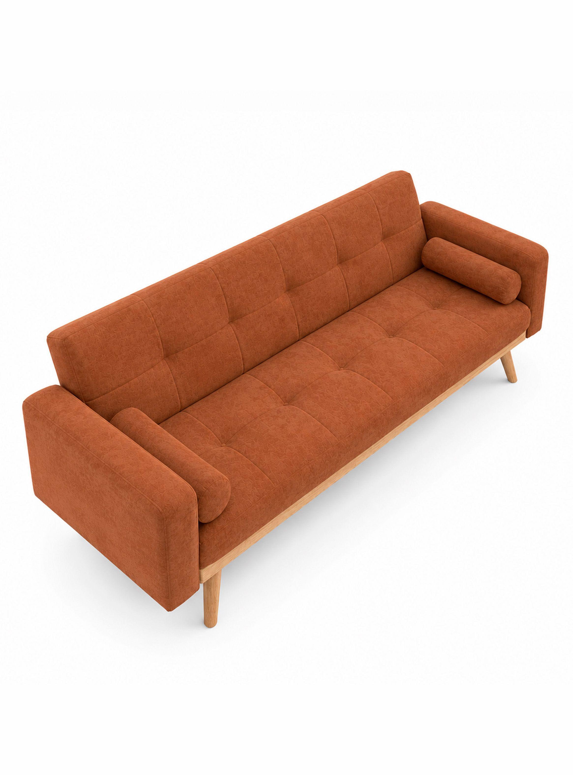 Sofá Cama Amanda 74x185x77 cm Naranjo-3
