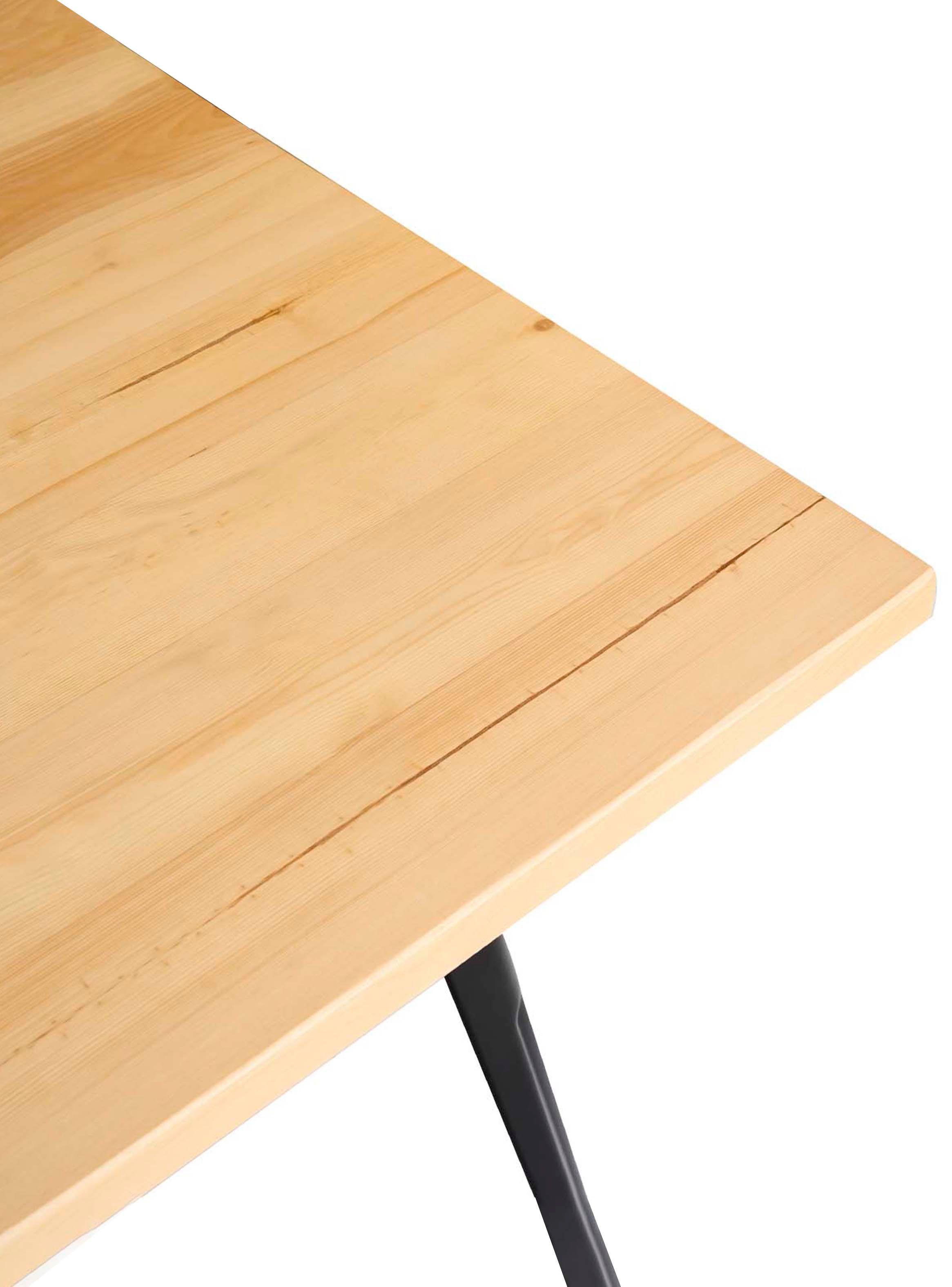 Mesa Metal Tolix cubierta Madera 70x70 cm-3