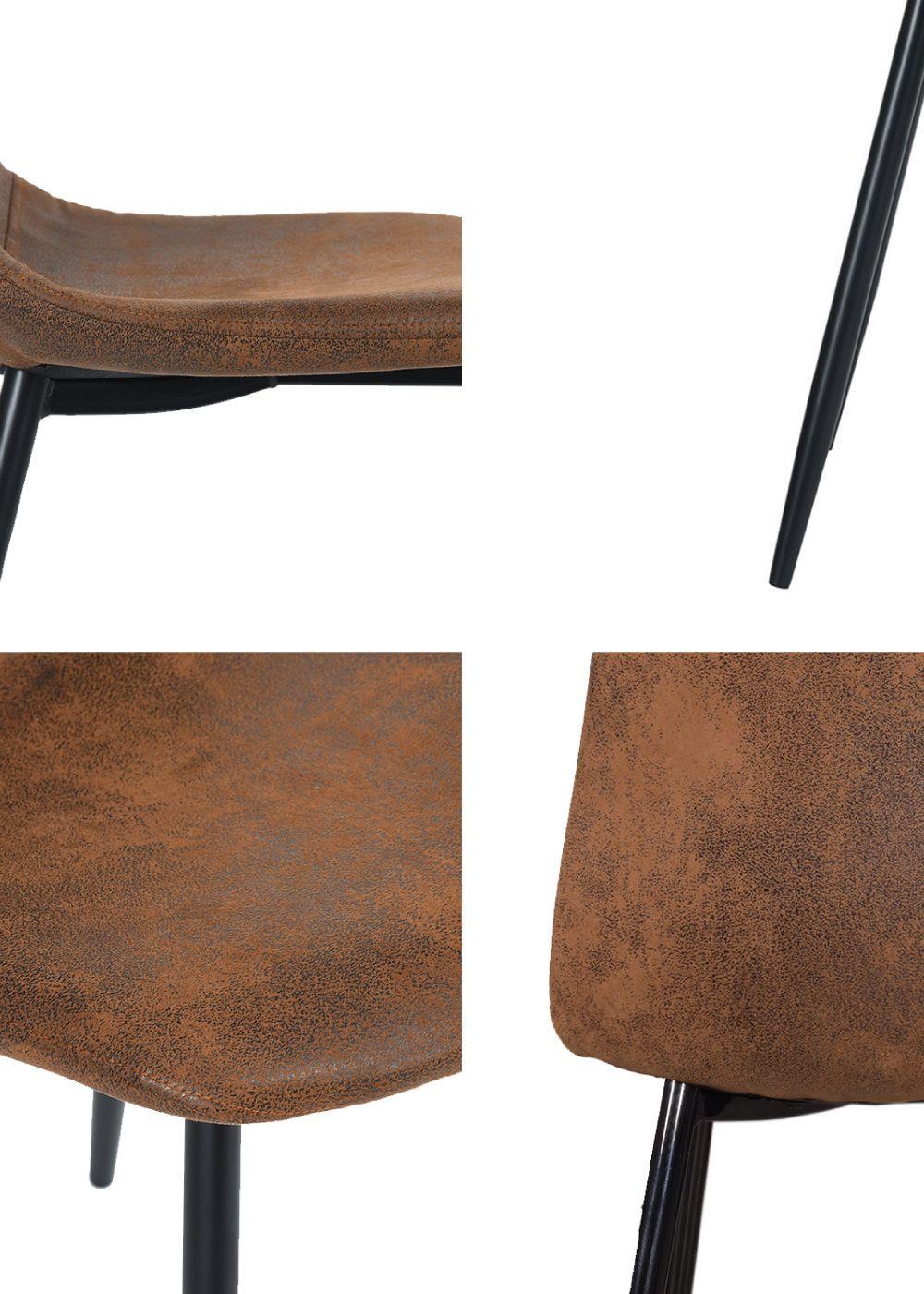 Comedor Soho Mesa 75 x 80 x 150 cm + 4 Sillas Pu Café.-4
