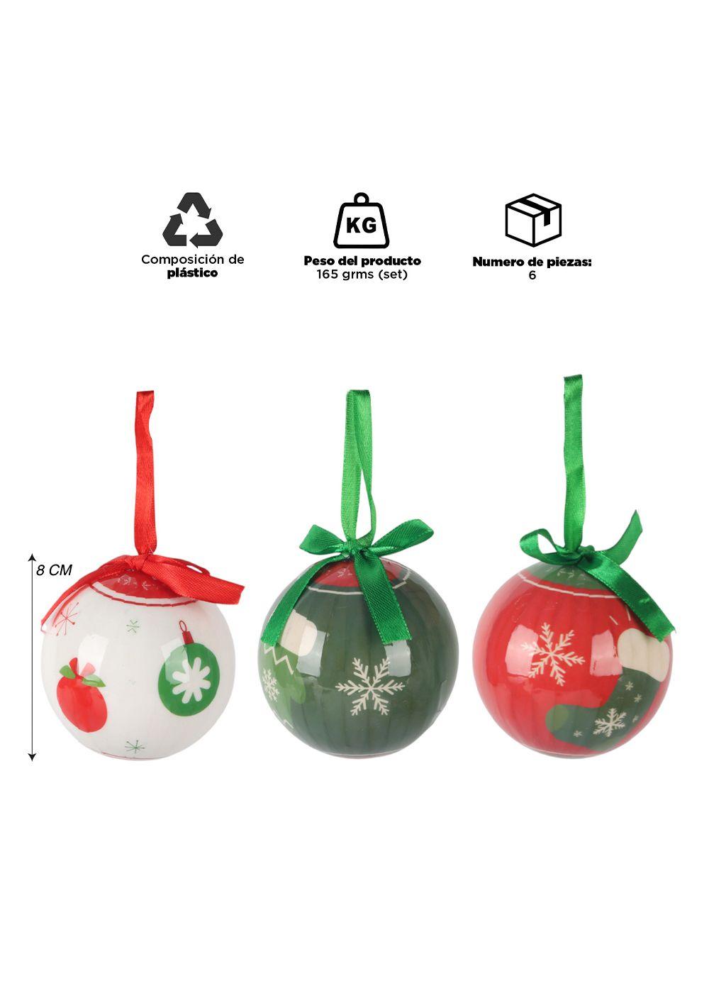 Set 6 Esferas Navidad Multicolor-2