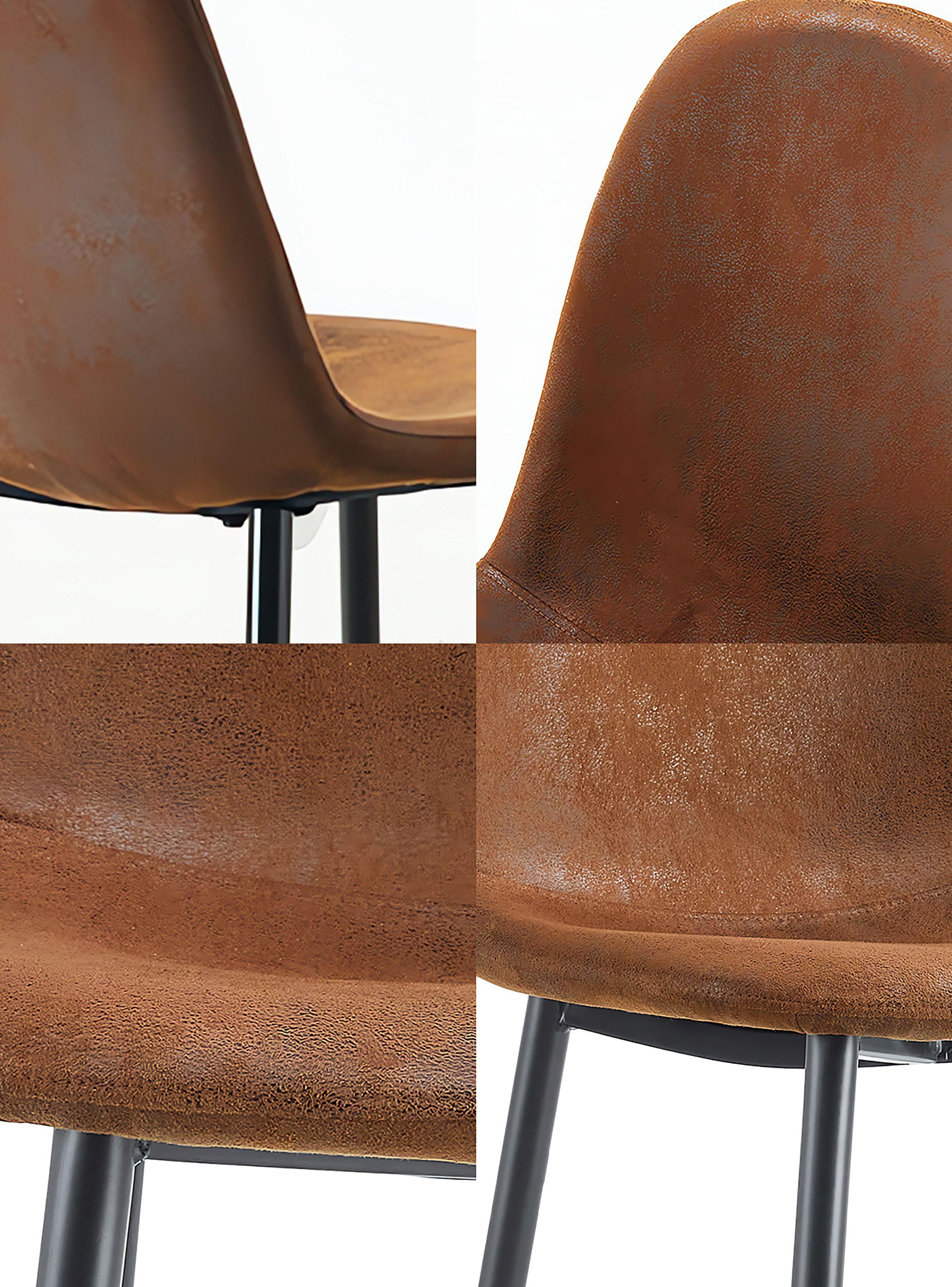Comedor Hudson Mesa 75x70x120 4 Sillas Pu Café-4