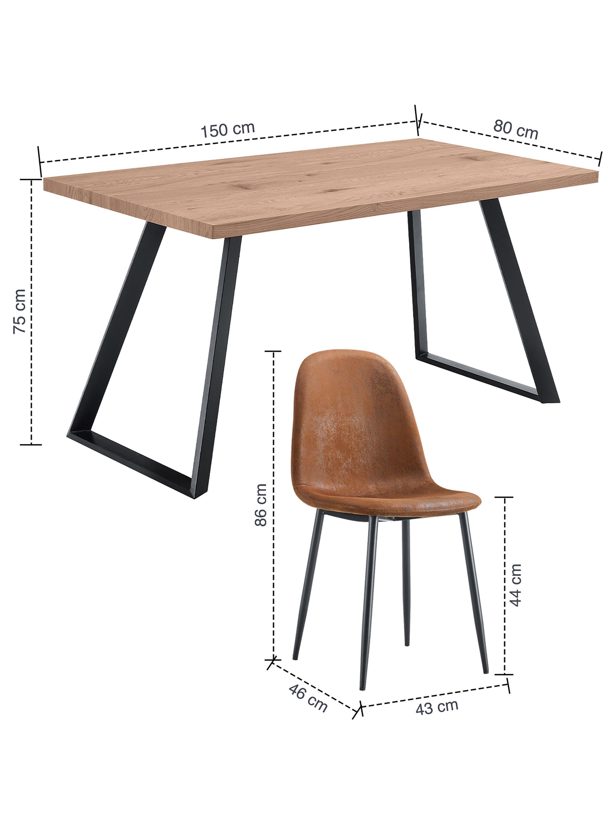 Comedor Charleston Mesa 75x90x160cm + 6 Sillas Velvet Café-2