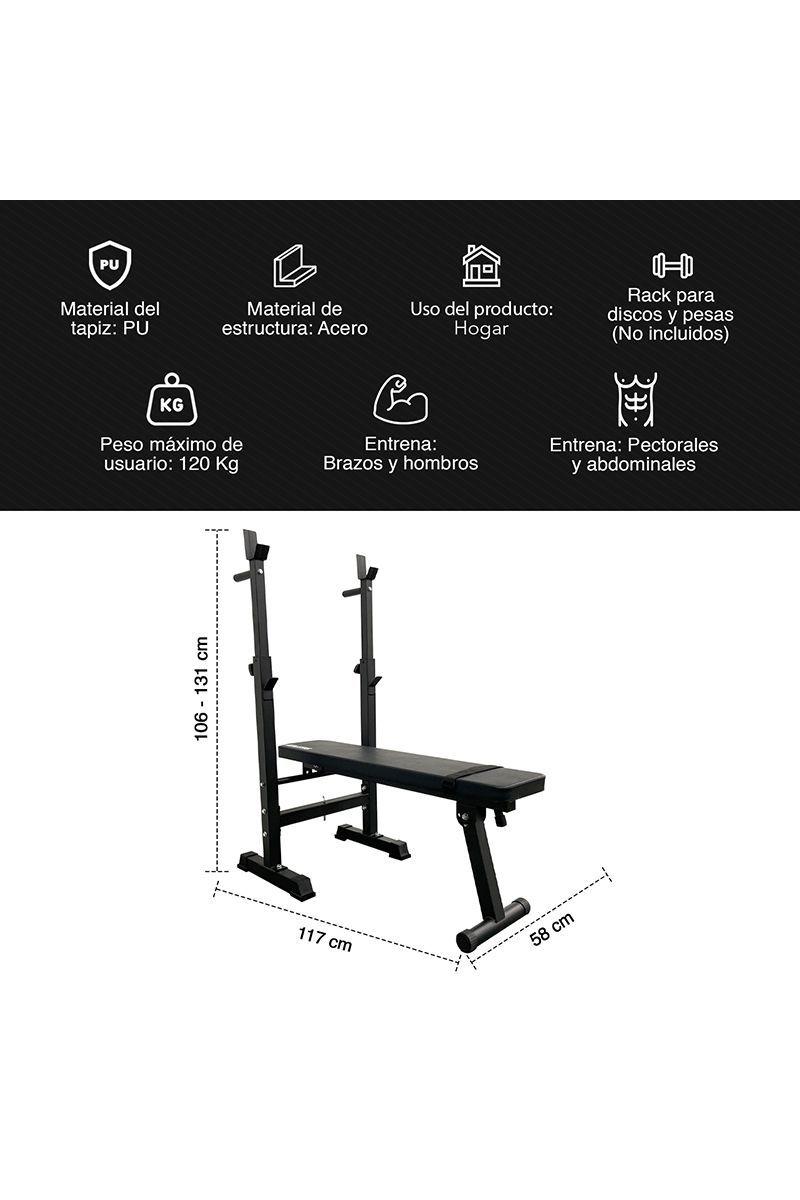 Press Banca Atletis T3000 Ajustable 150KG Negro-2