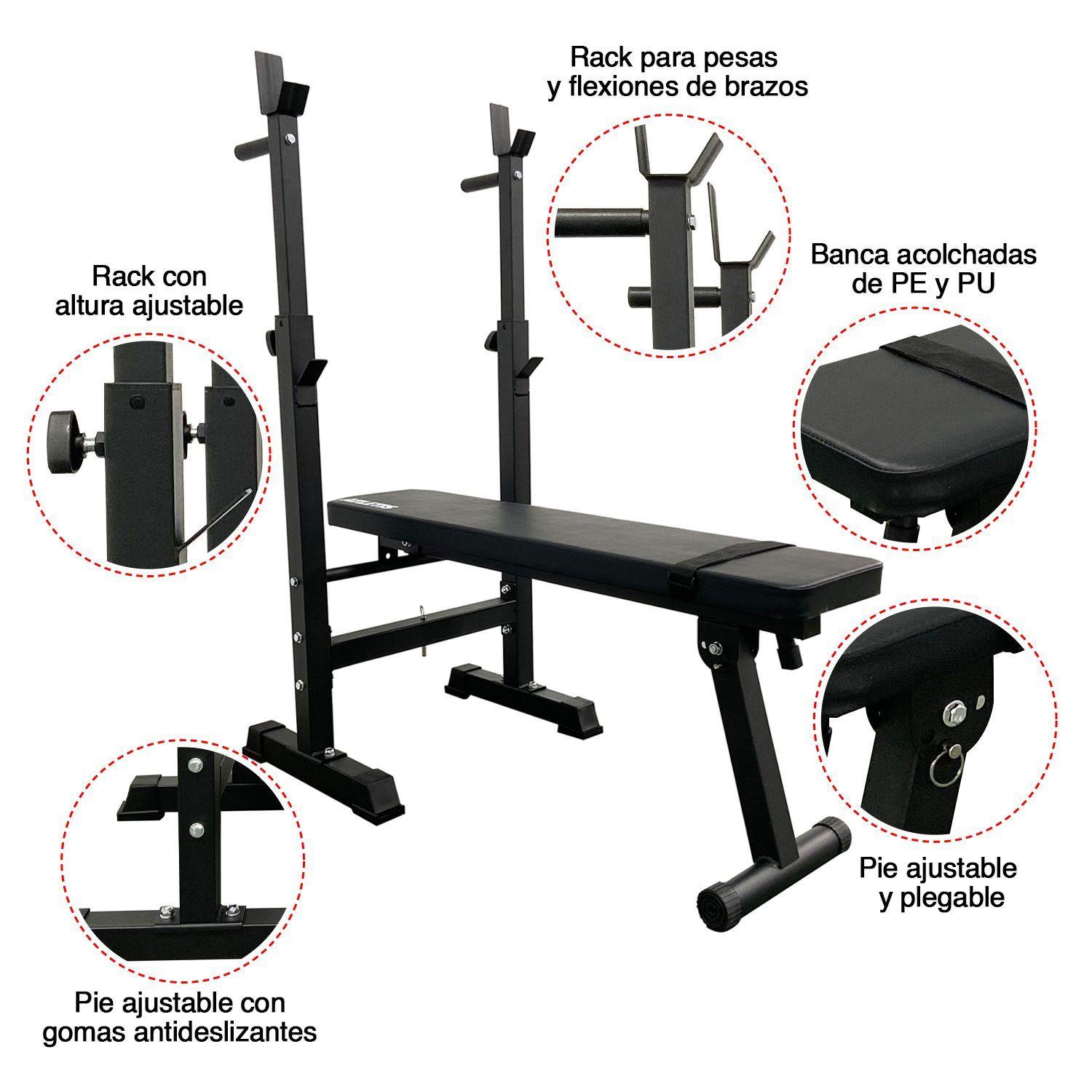 Press Banca Atletis T3000 Ajustable 150KG Negro-5