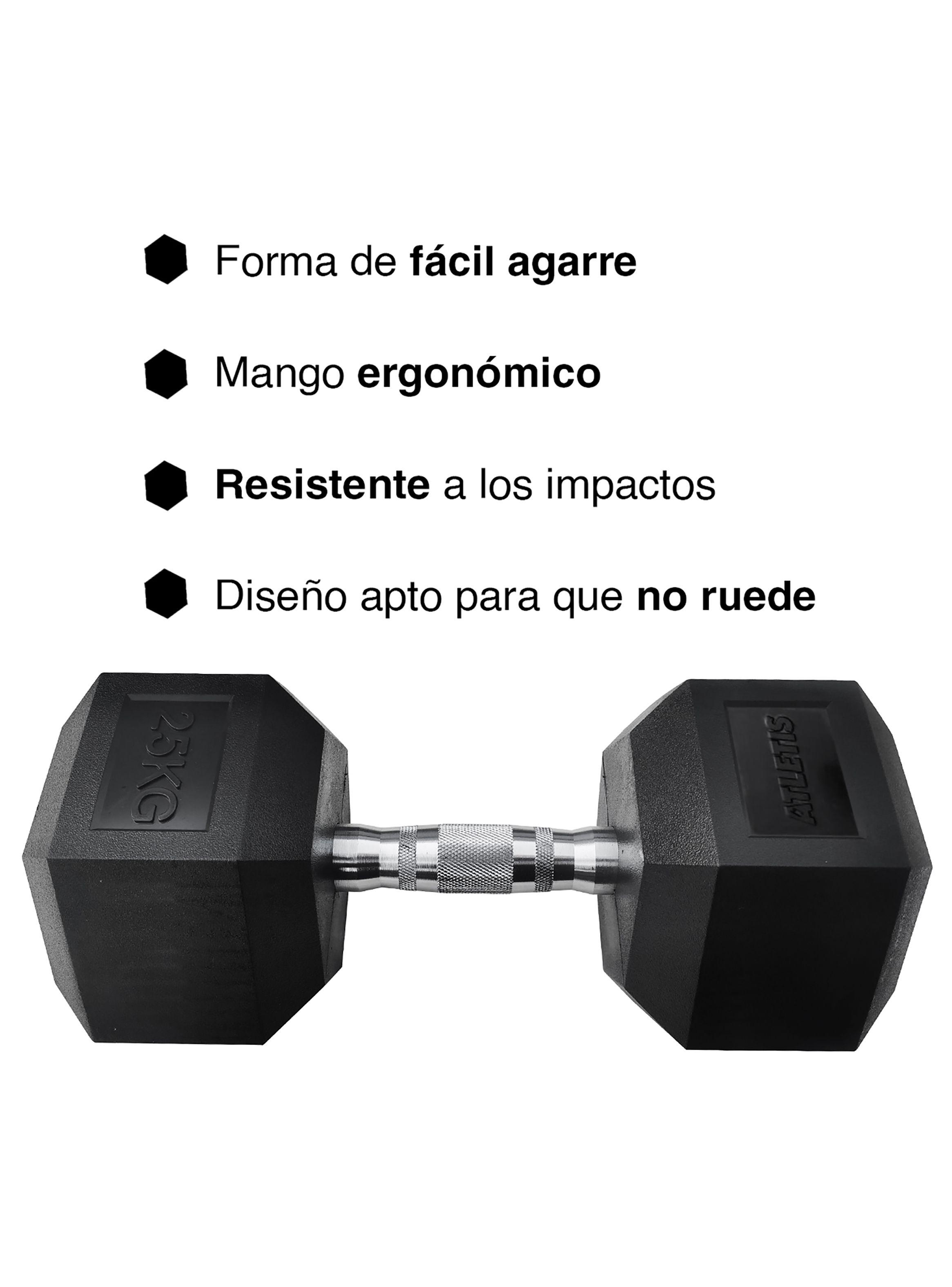 Mancuerna Hexagonal 25 Kg Negro-4