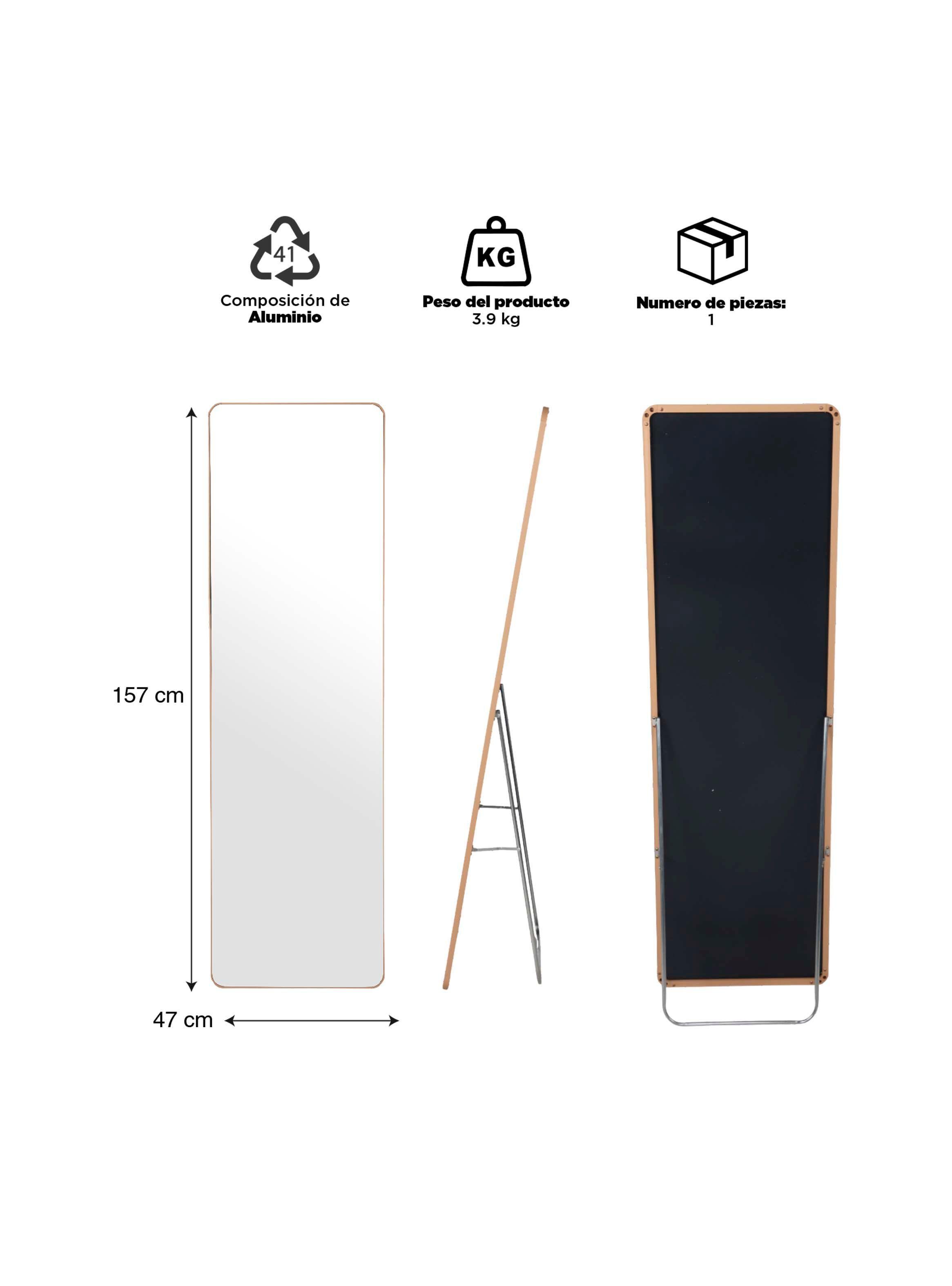 Espejo de Pie Rectangular Dorado 157x47cm-1