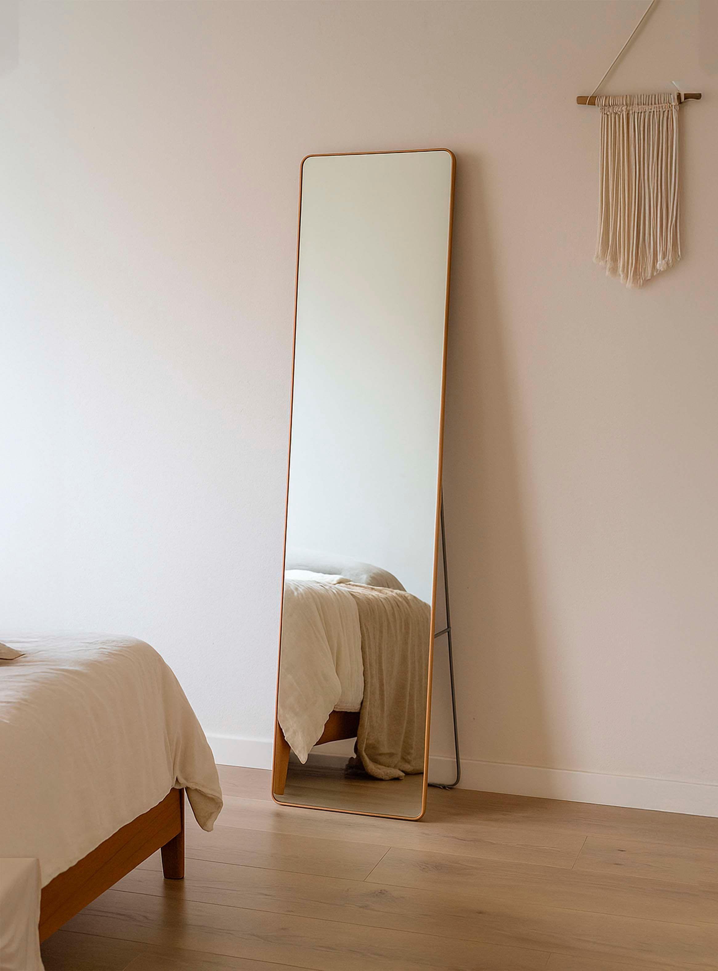 Espejo de Pie Rectangular Dorado 157x47cm-2