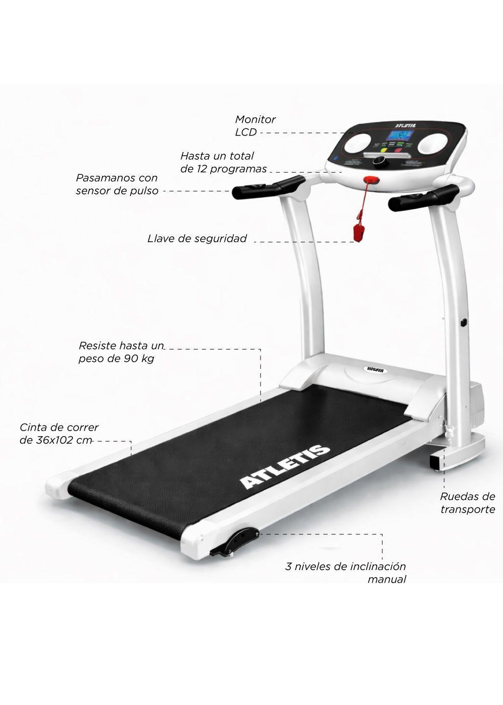 Trotadora Plegable M201 Bluetooth Blanco-6