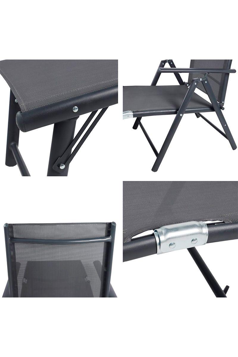 Reposera Aluminio Plegable Gris-4