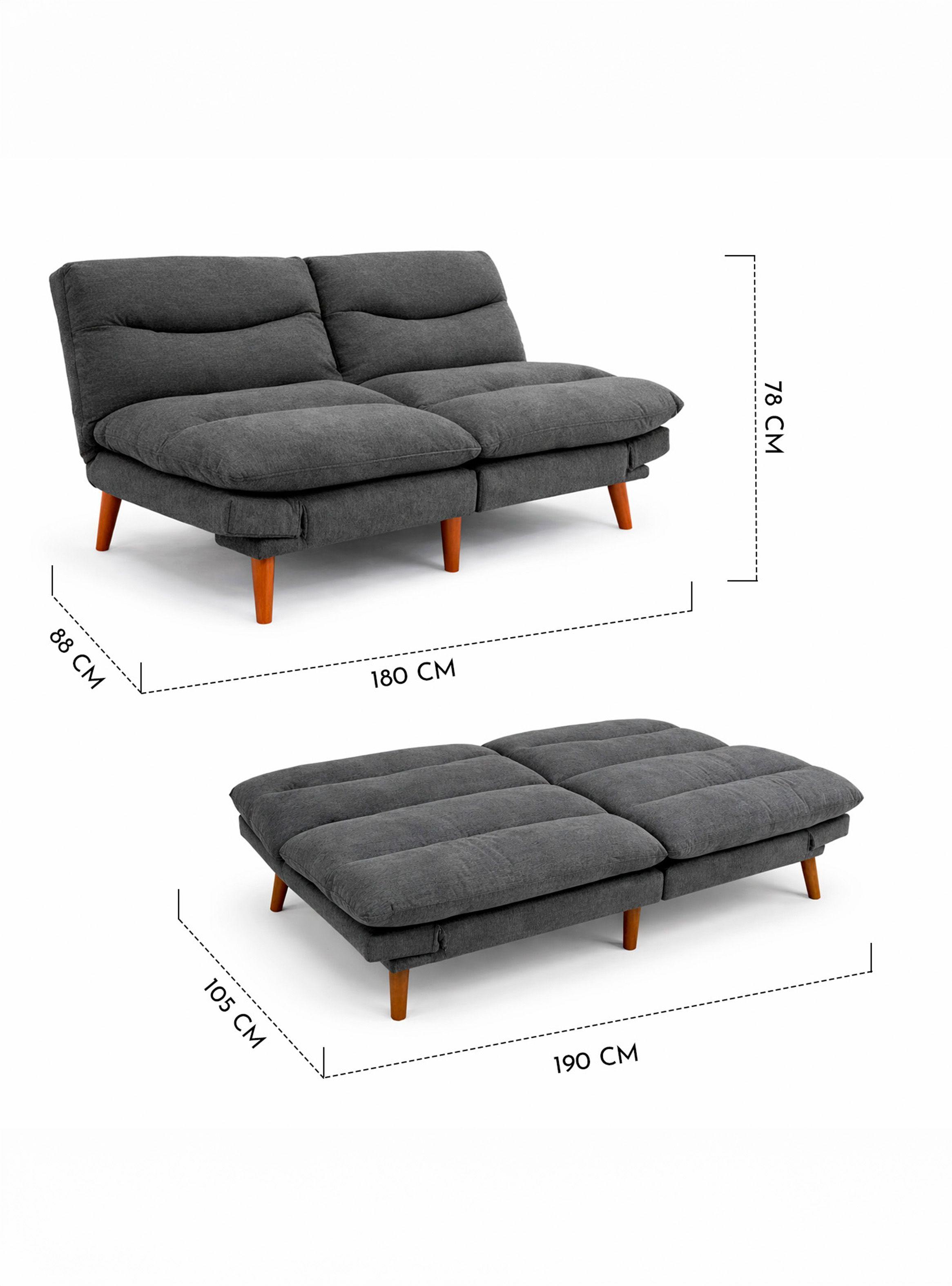 Futón Colton 78x180x88 cm Gris Oscuro-7