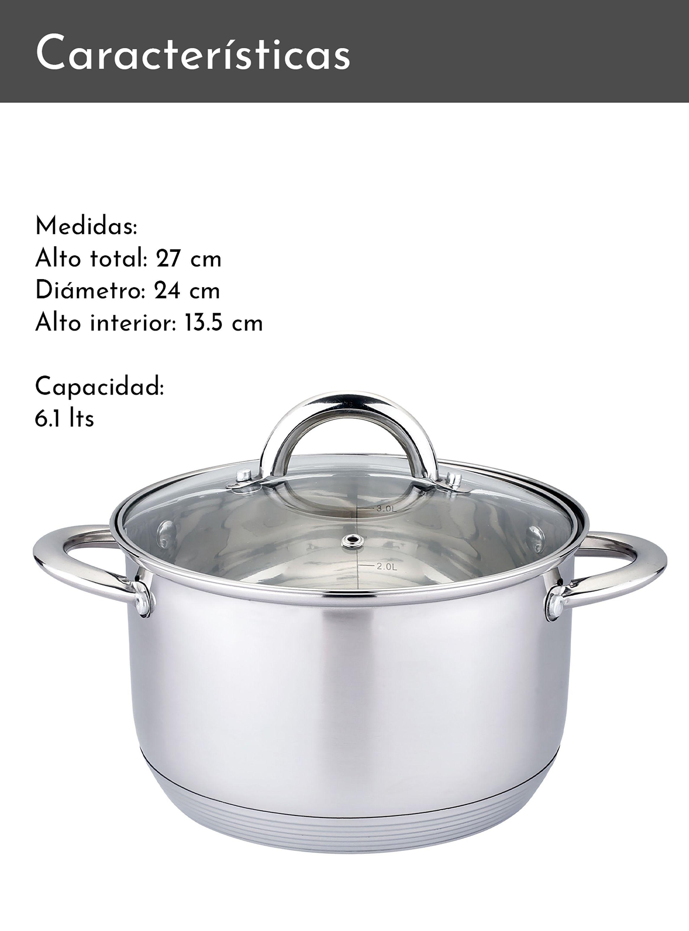 Olla de Acero inoxidable 24 cm 6.1 Lts-2