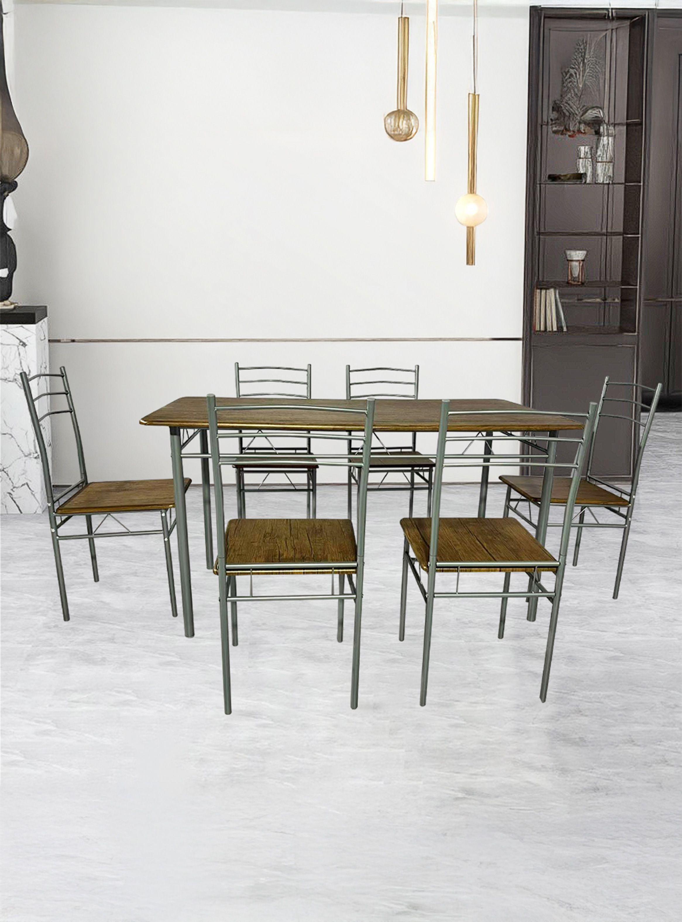 Juego de comedor 6P Capri Silver 74x80x140 cm-5