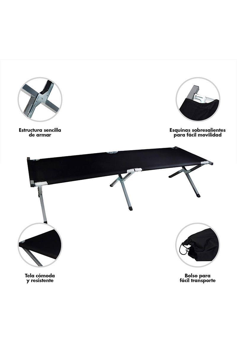 Cama Plegable  1 Persona Negro-3