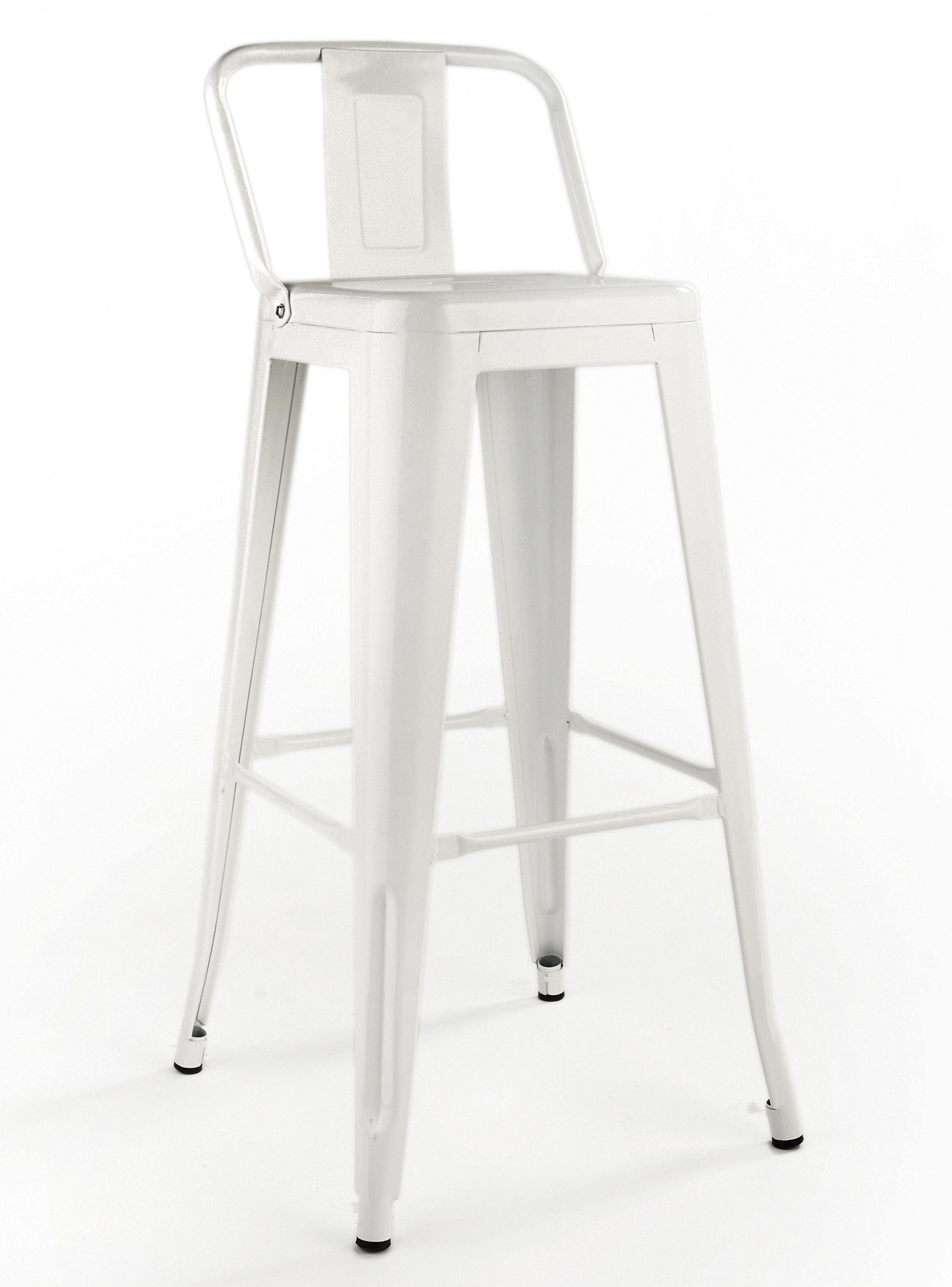 Piso Taburete Tolix Metal Respaldo Blanco-0