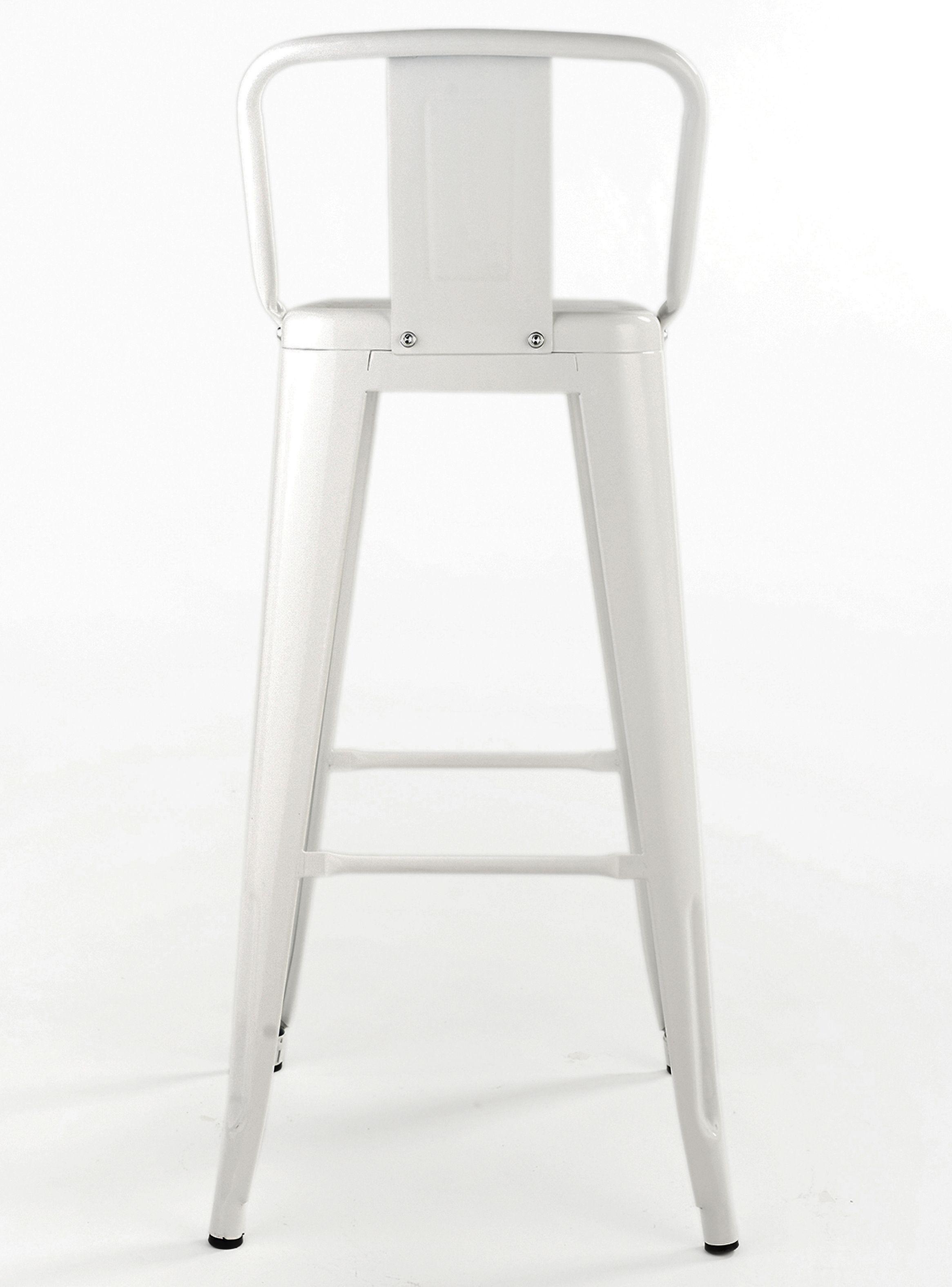 Piso Taburete Tolix Metal Respaldo Blanco-5