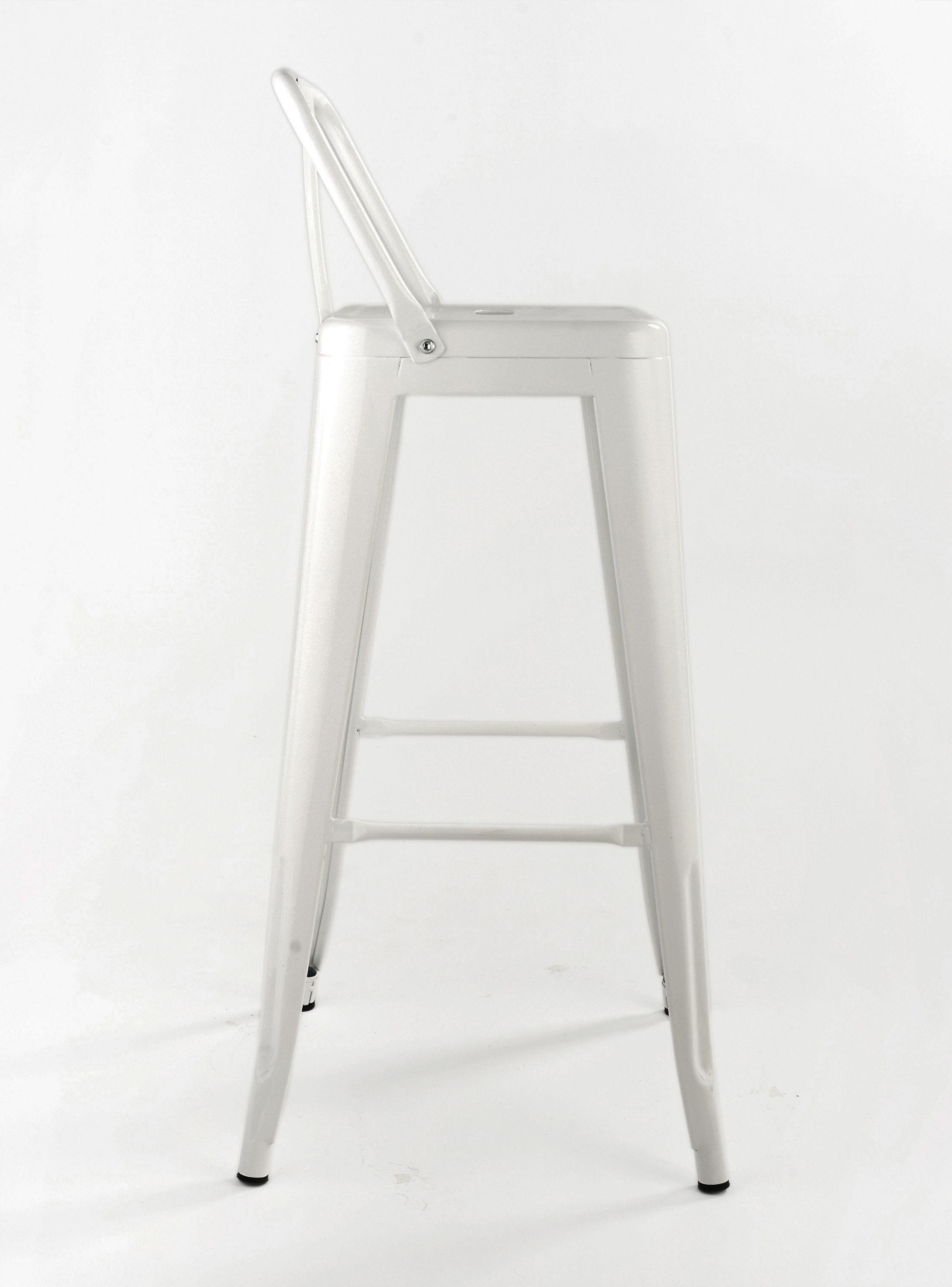 Piso Taburete Tolix Metal Respaldo Blanco-6