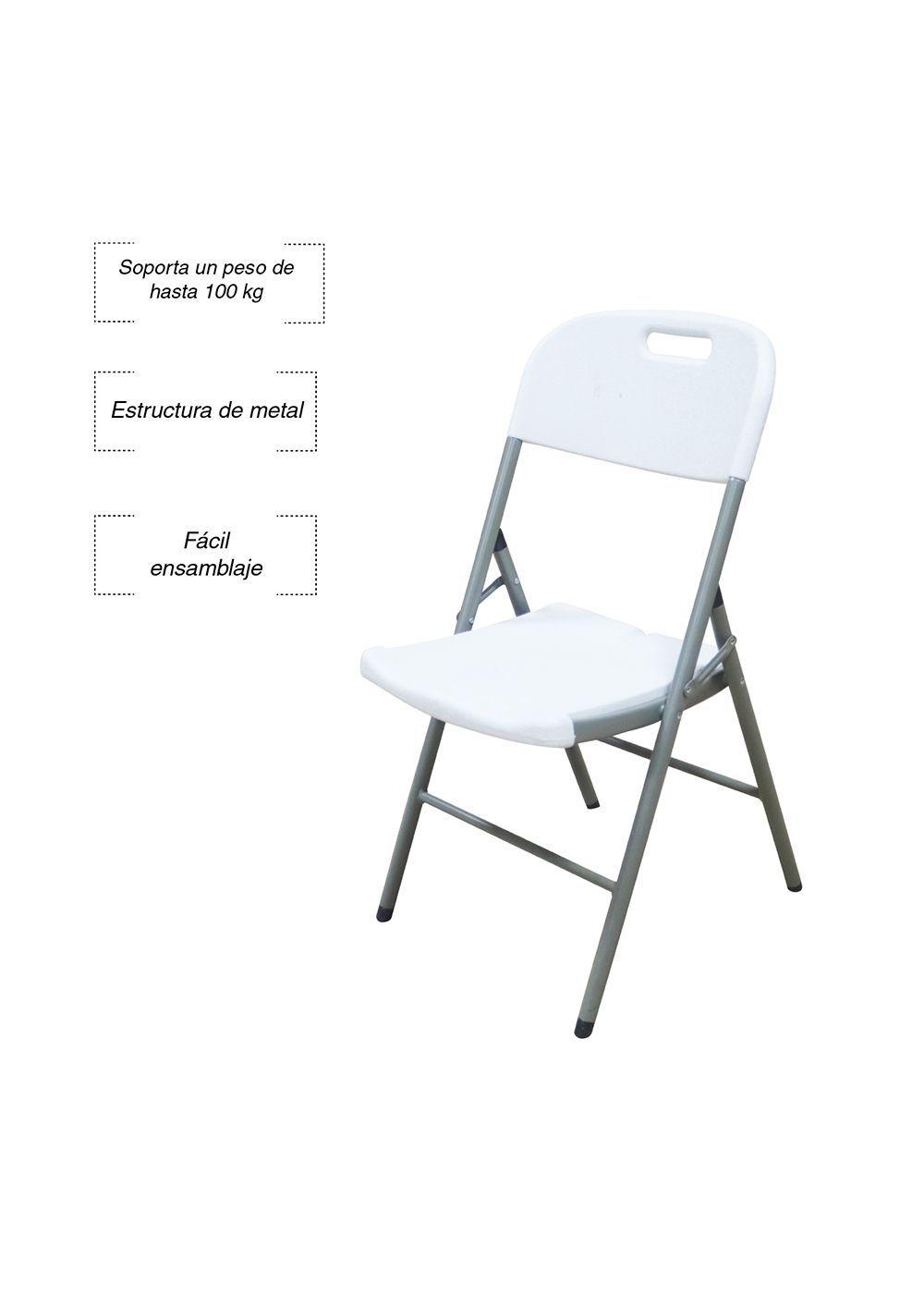 Silla Plegable Portátil Blanca-2