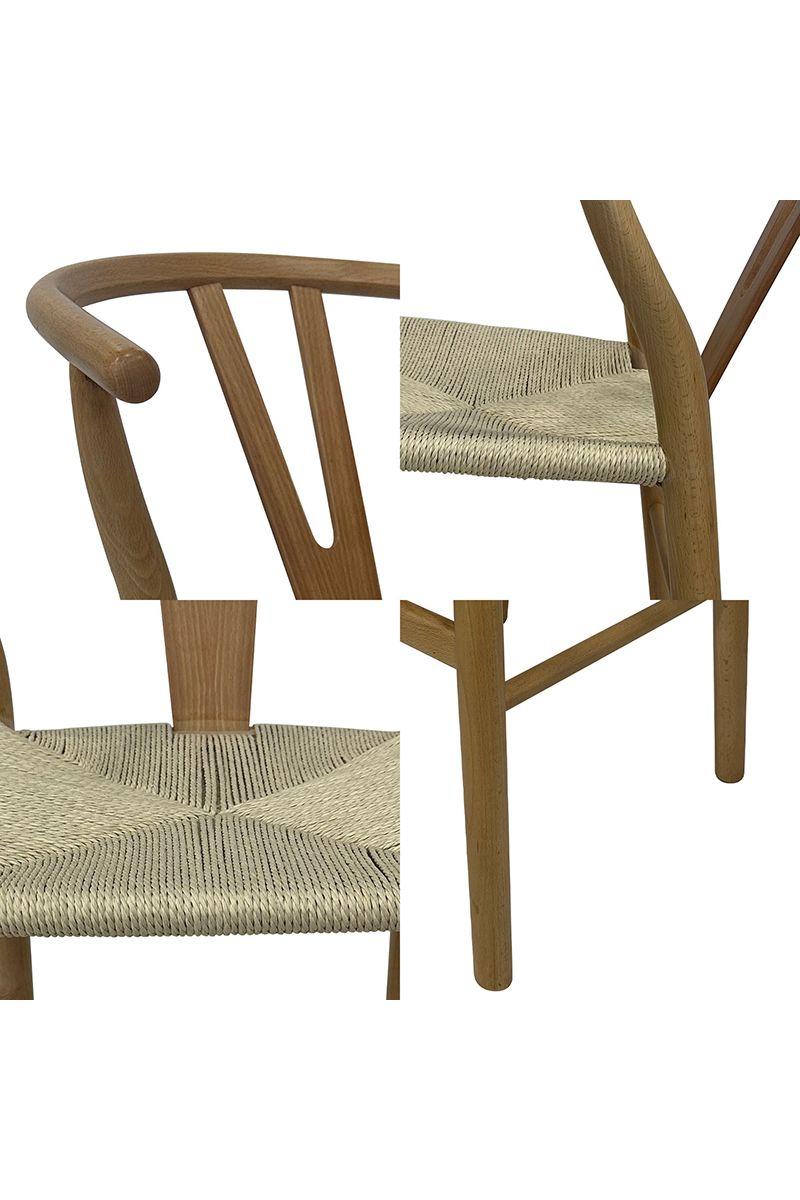 Pack 2 Sillas Comedor Whishbone Madera Café-4