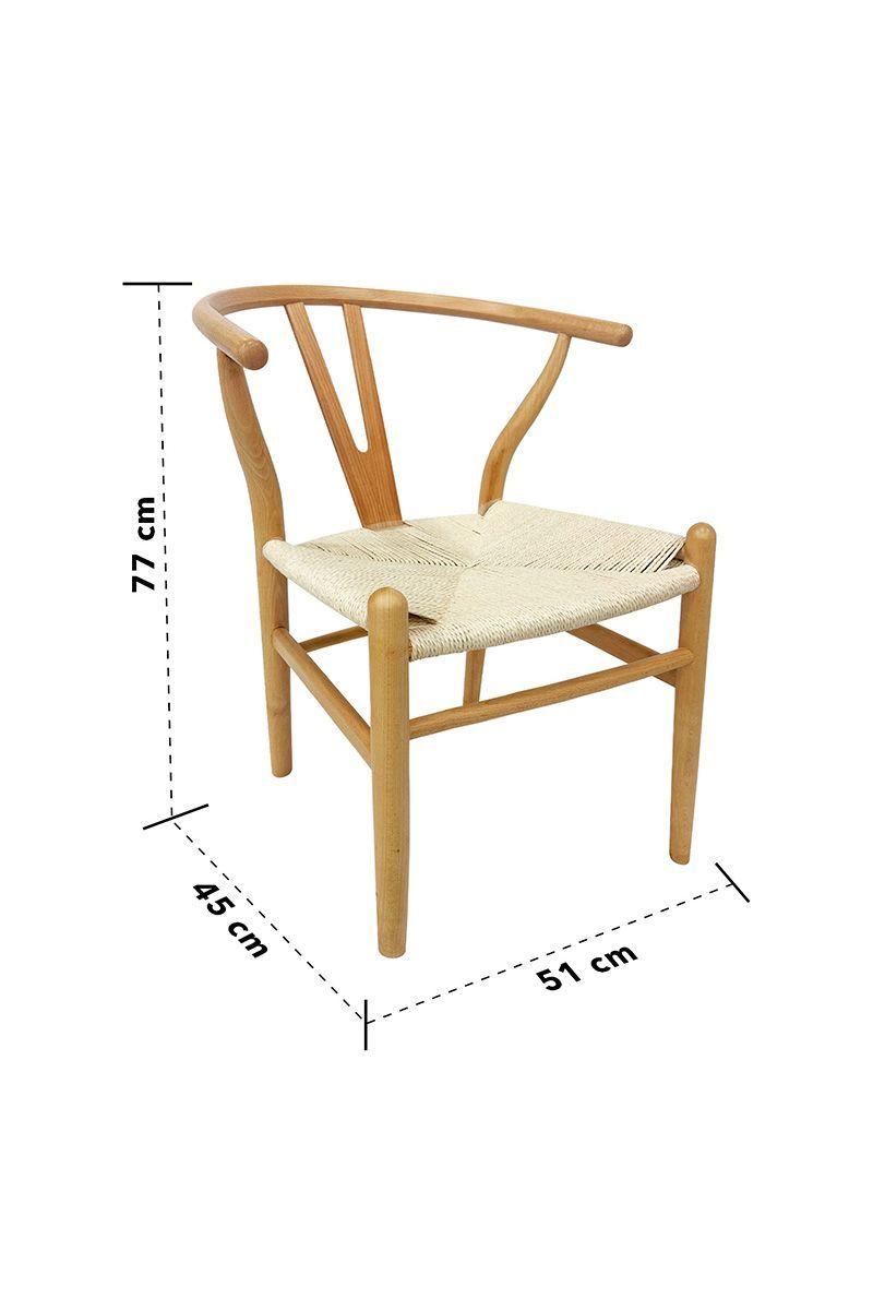 Pack 2 Sillas Comedor Whishbone Madera Café-2