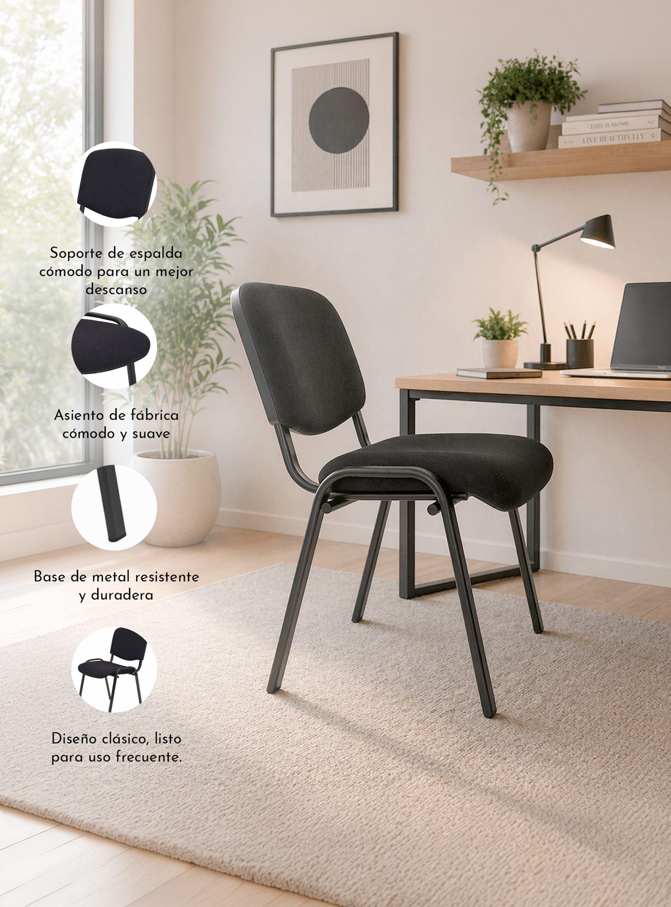 Pack 4 Silla de Visita ISO Confident Negra-4