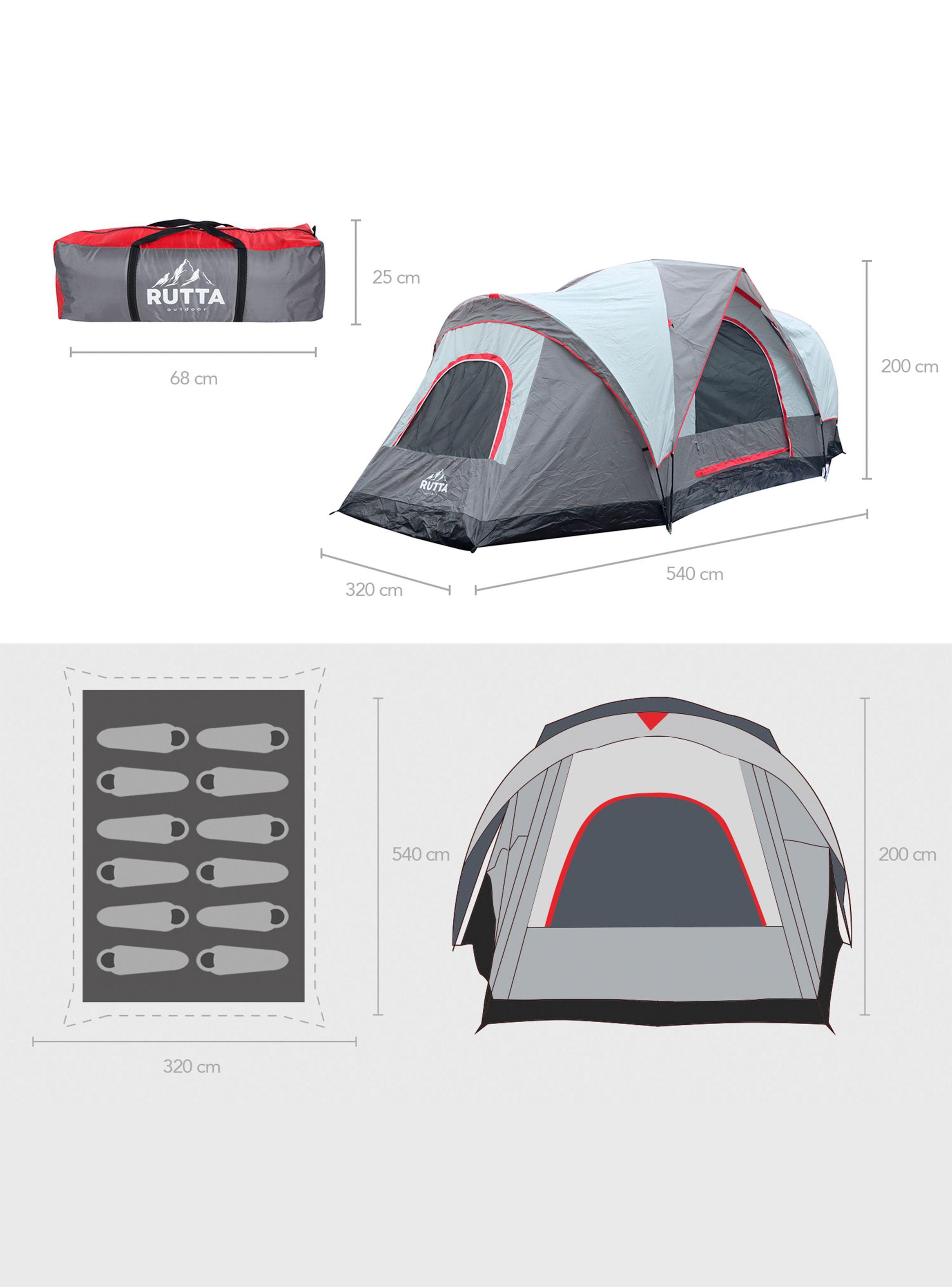 Carpa 12 Personas Camping Outdoor Gris-6