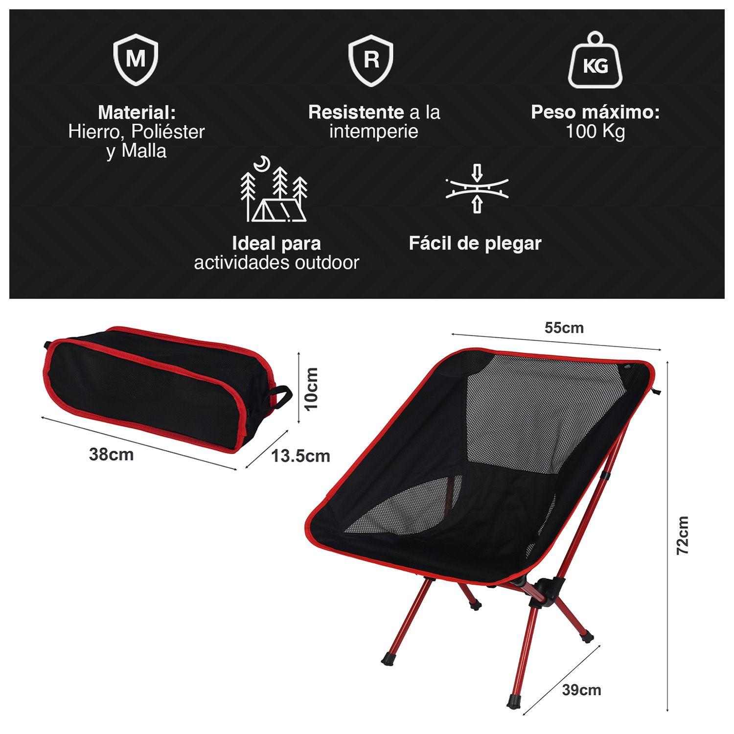Silla Plegable Camping Negro-2