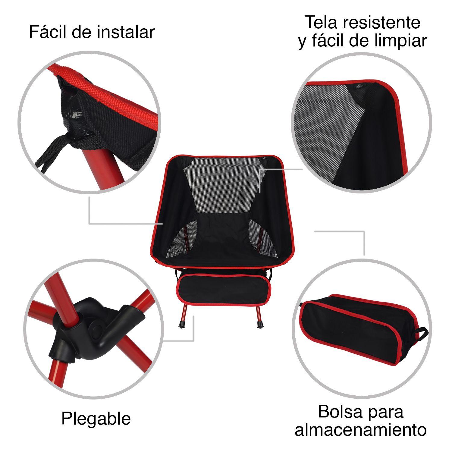 Silla Plegable Camping Negro-3