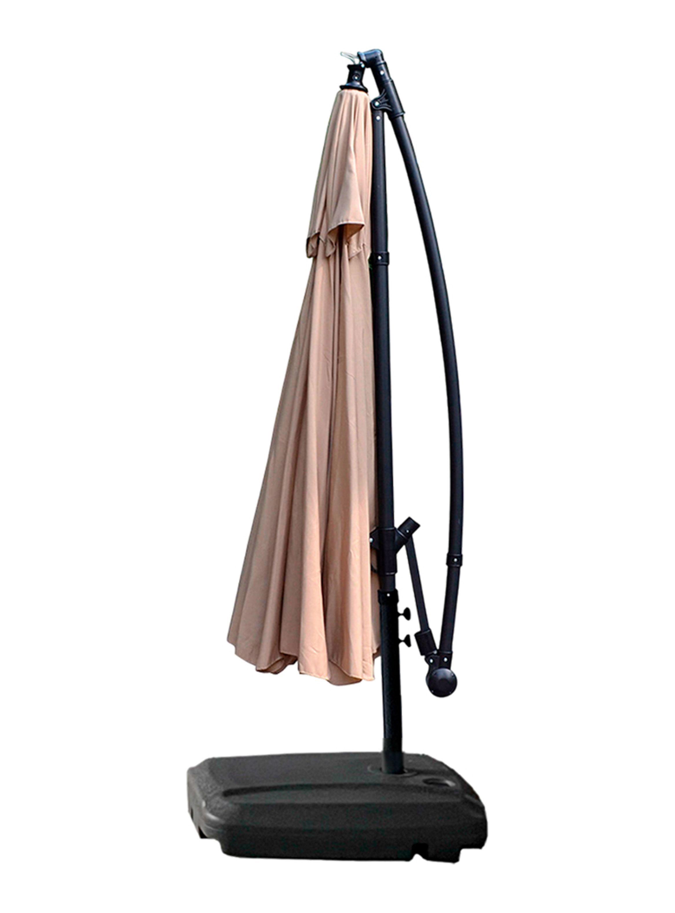 Quitasol lateral Bávaro beige + base de agua cuadrada 60 Kg-3