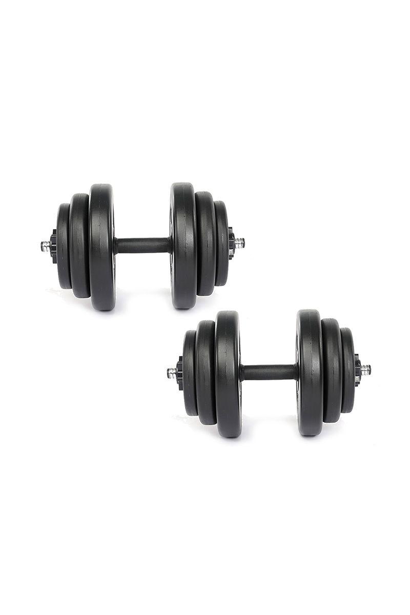 Set de Mancuernas y Barra 40,8 Kg 2 en 1 Negro-4