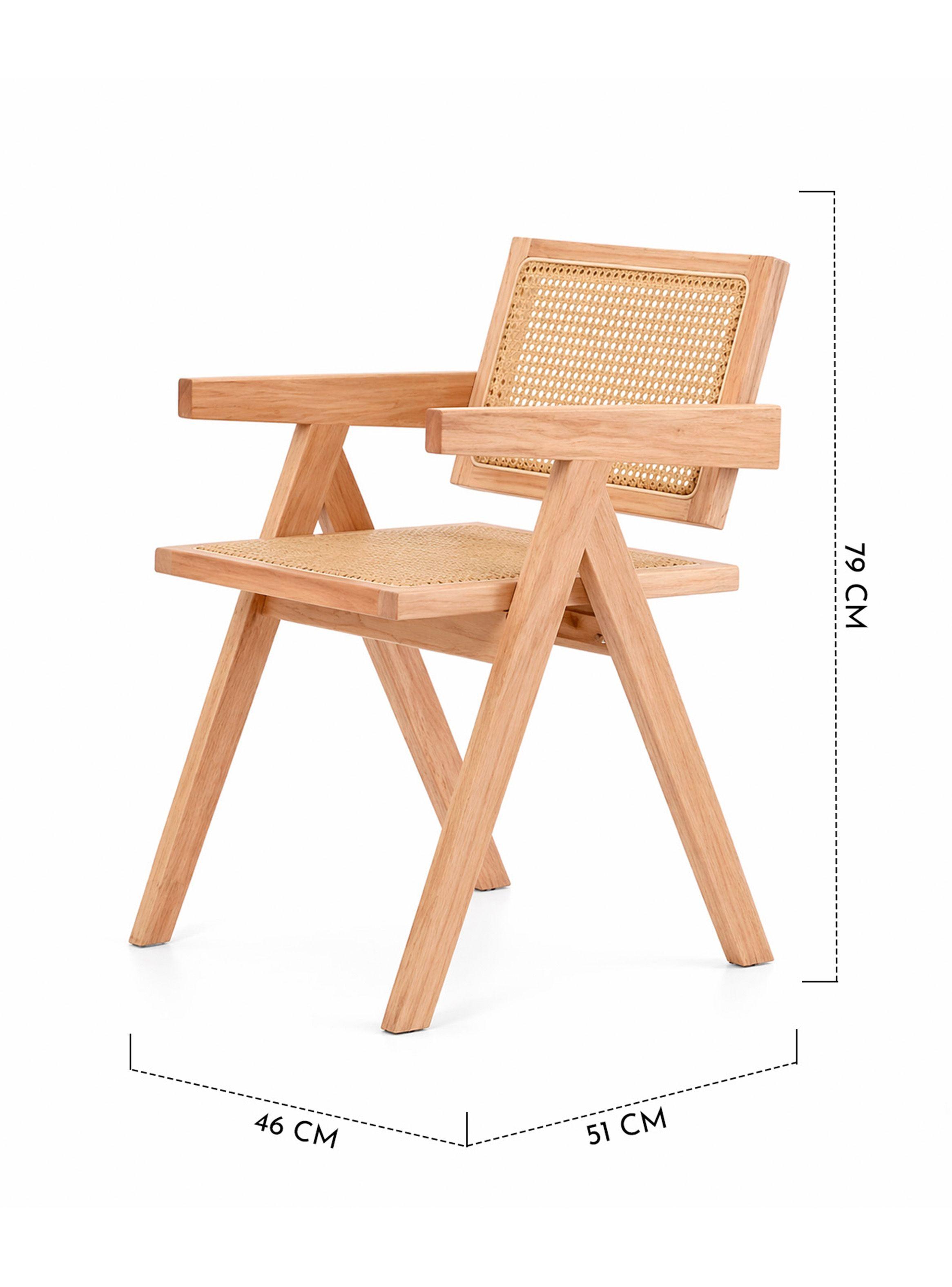 Pack 2 Sillas Chandigarh Madera Ratán Natural-2