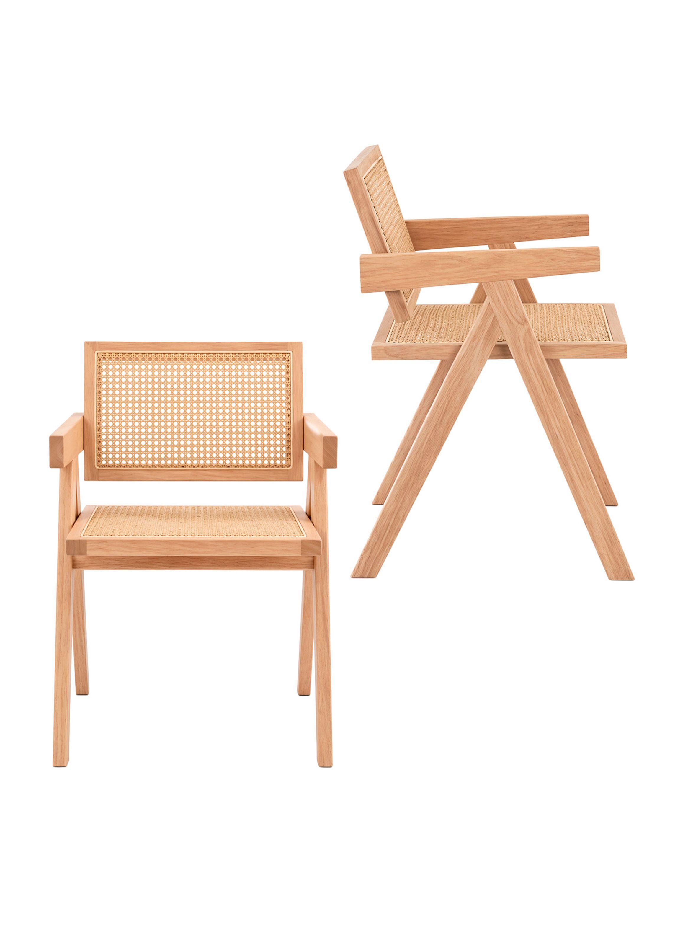 Pack 2 Sillas Chandigarh Madera Ratán Natural-3