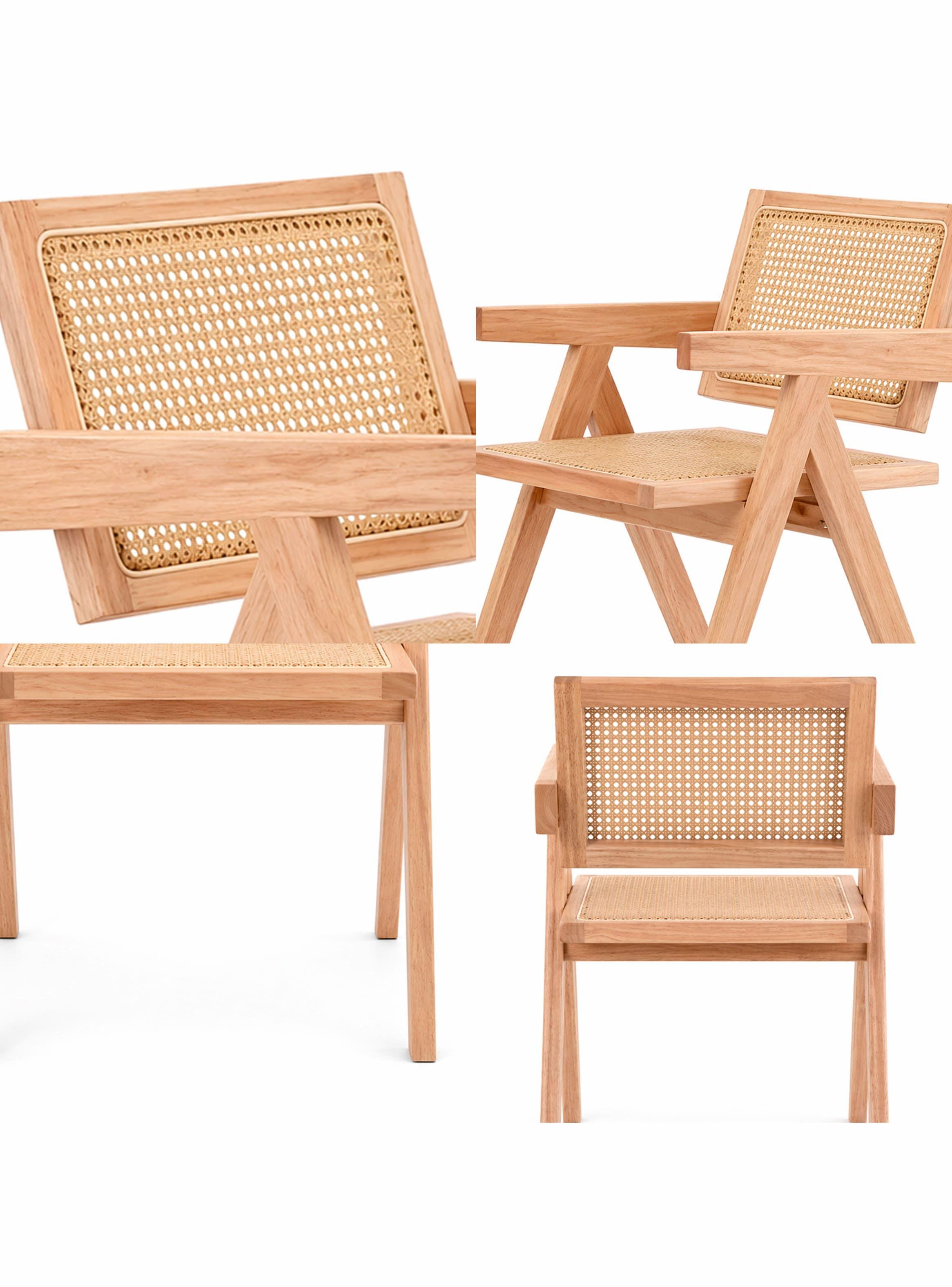 Pack 2 Sillas Chandigarh Madera Ratán Natural-4