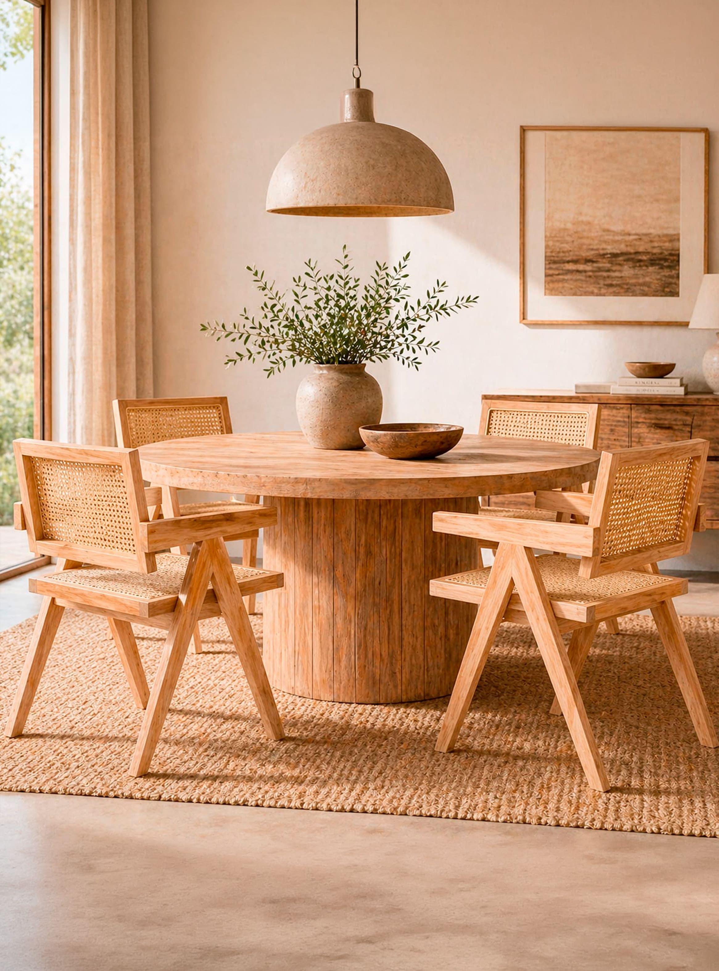 Pack 2 Sillas Chandigarh Madera Ratán Natural-5