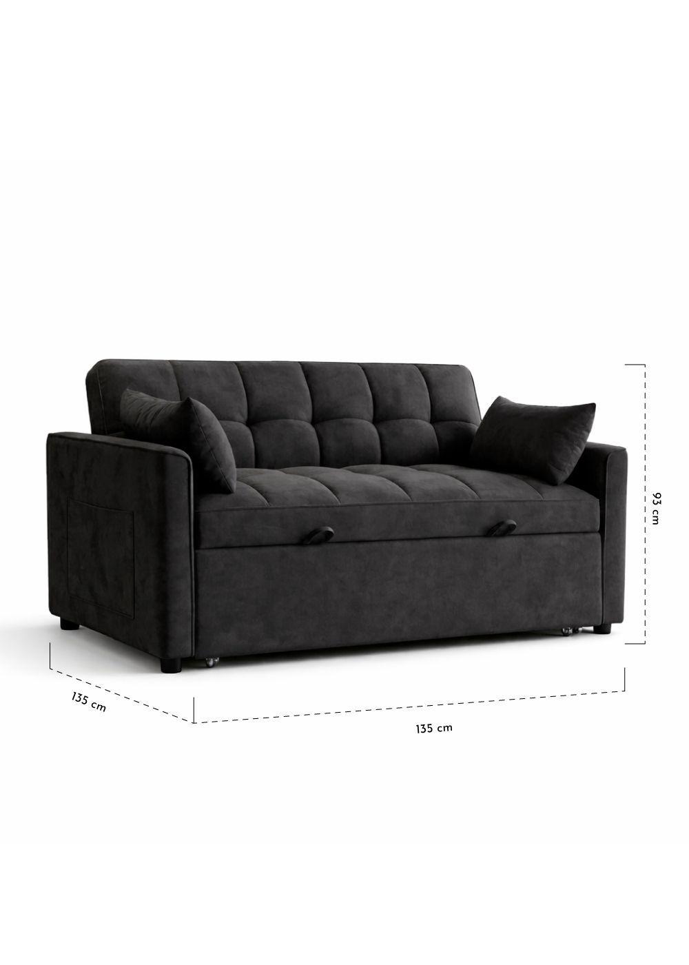 Sofá cama 77x135x93 cm Negro -2