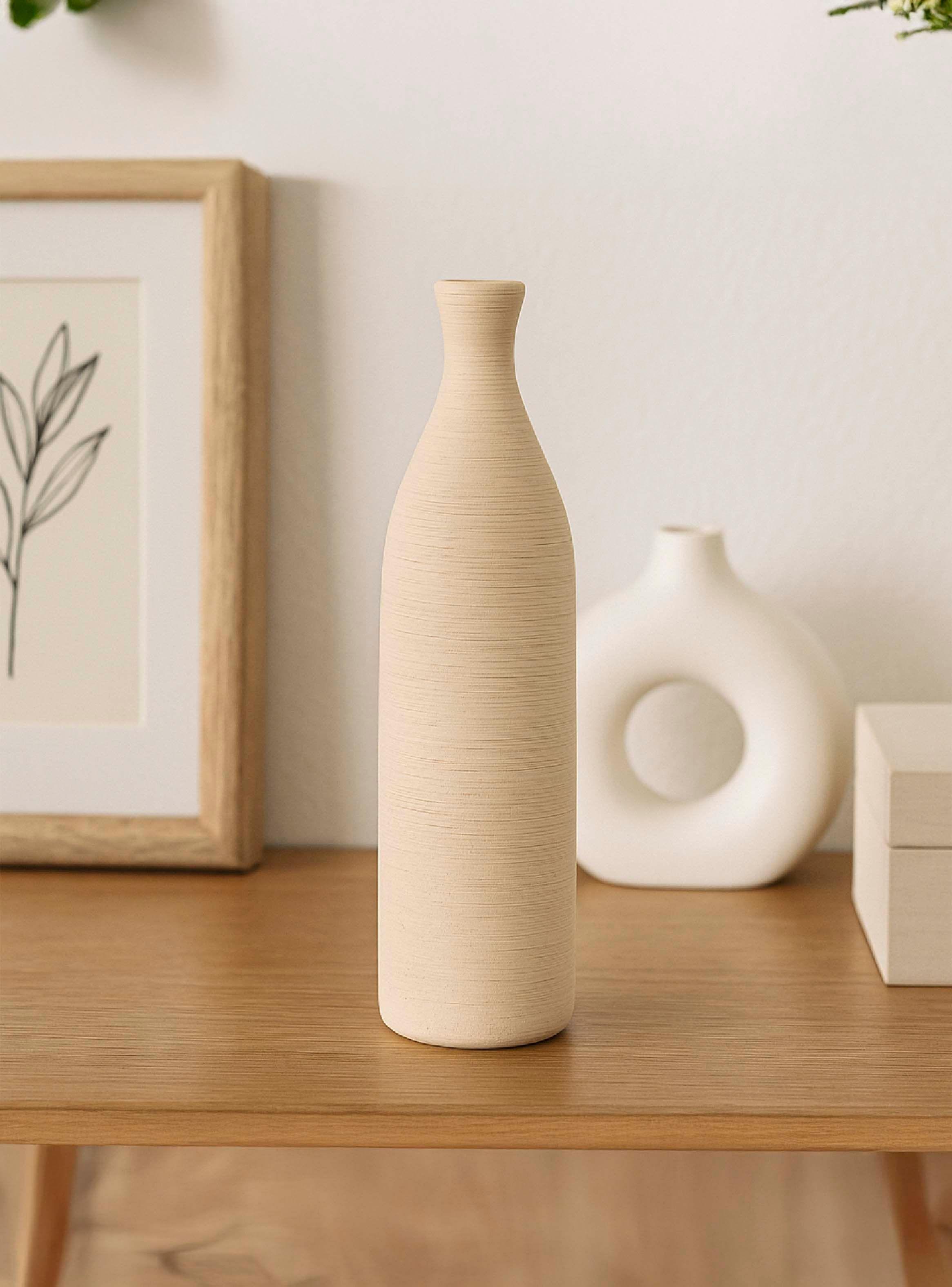 Florero Cerámica Caqui 25cm-2