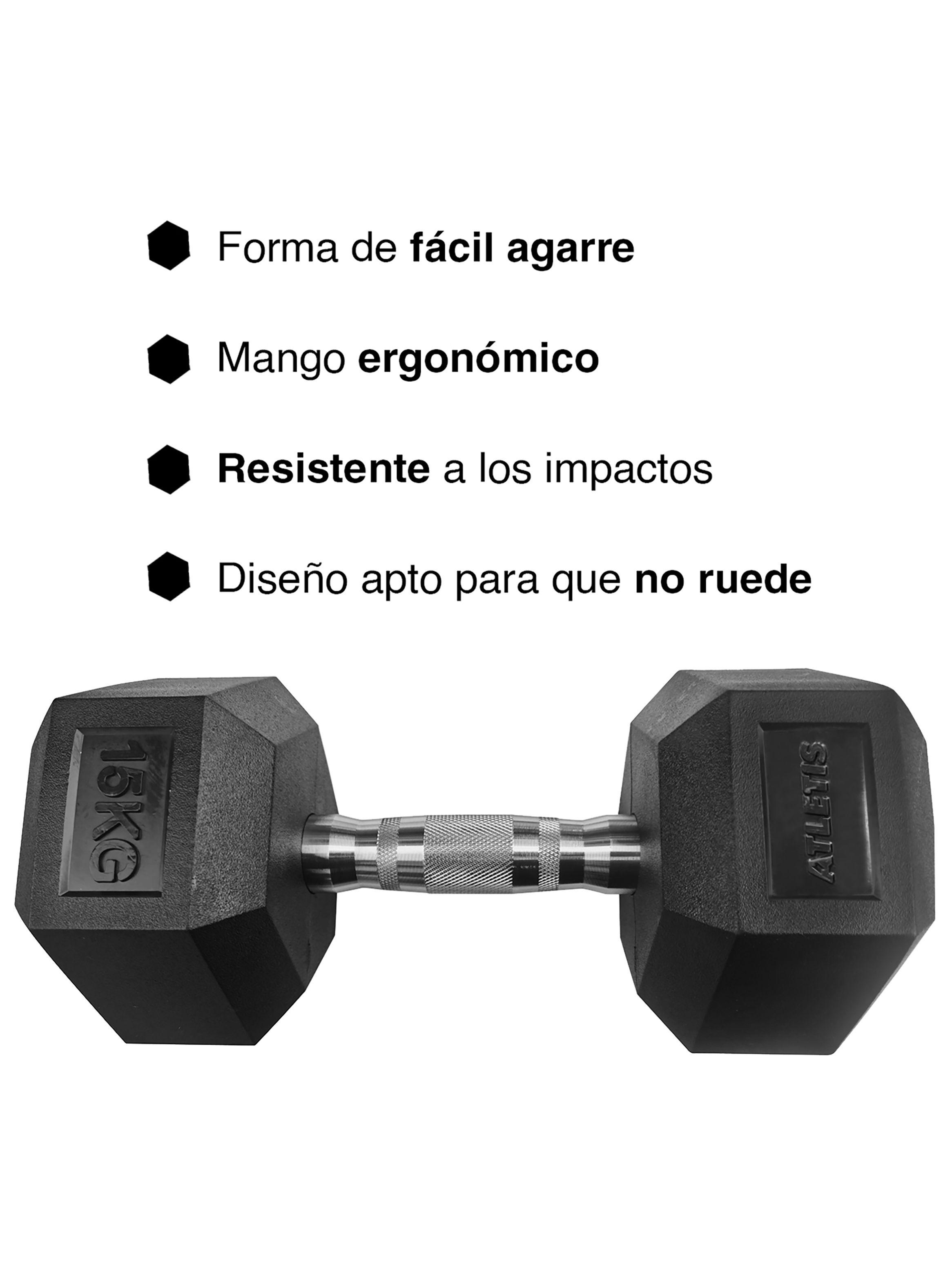 Mancuerna Hexagonal 15 Kg Negro-4