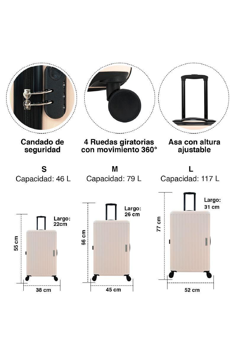Set de Maletas Rígidas Misuri S-M-L Rosa-2