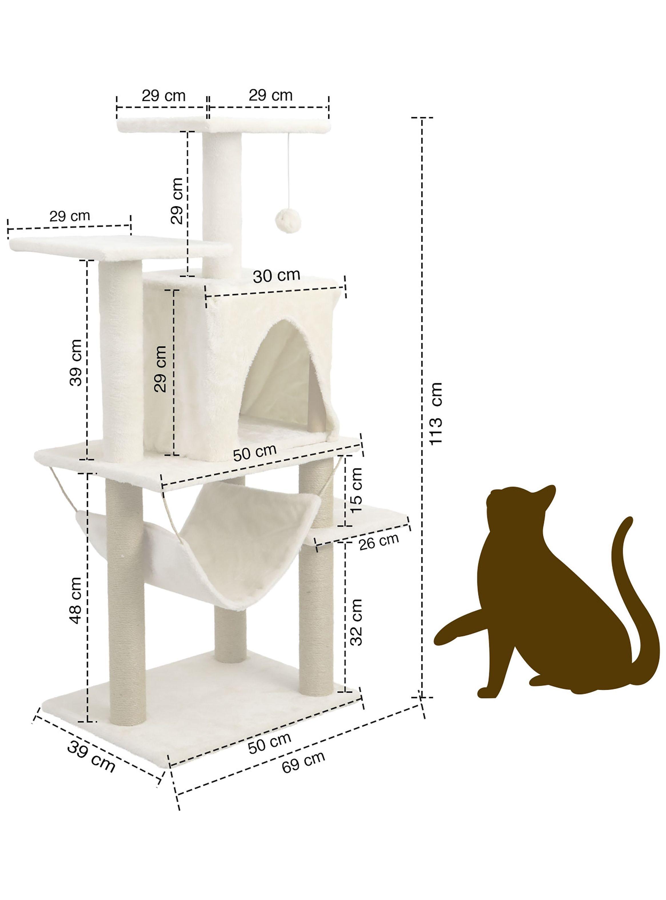 Torre Rascador Para Gatos Casa-Hamaca 113cm Beige-6