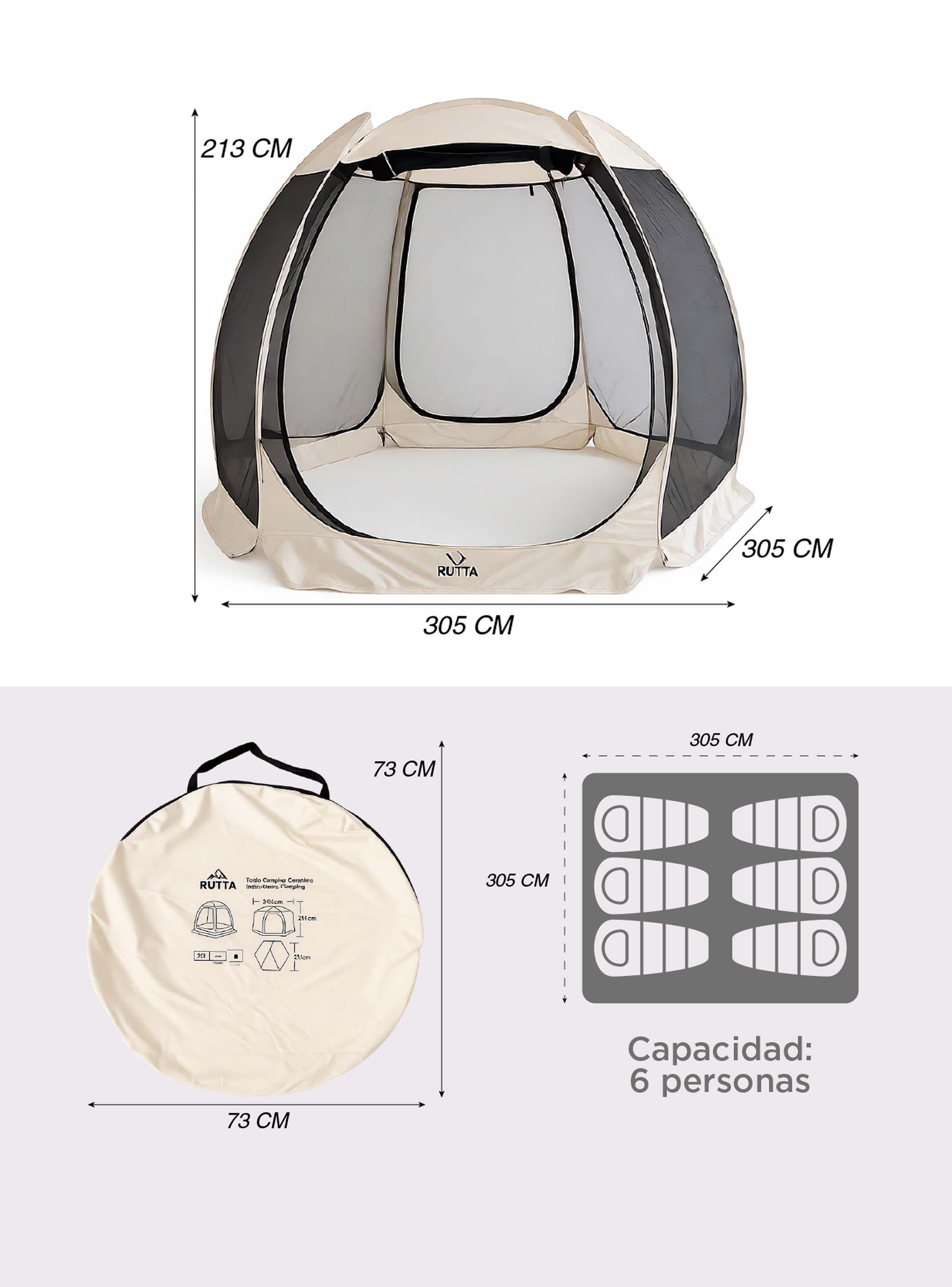 Toldo Comedor Camping Instantáneo Plegable 3.05 x 3.05 mts-3