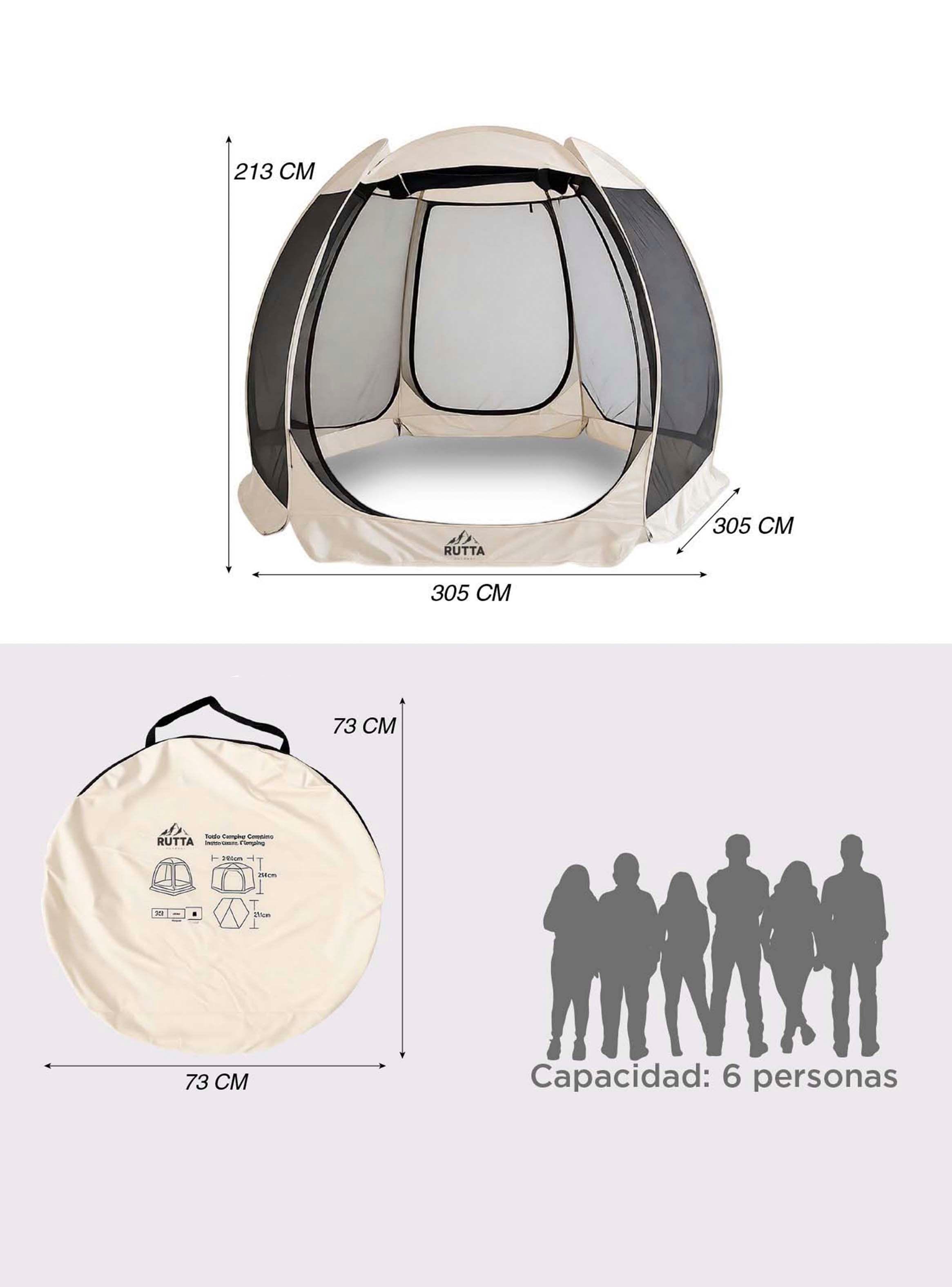 Toldo Comedor Camping Instantáneo Plegable 3.05 x 3.05 mts-3