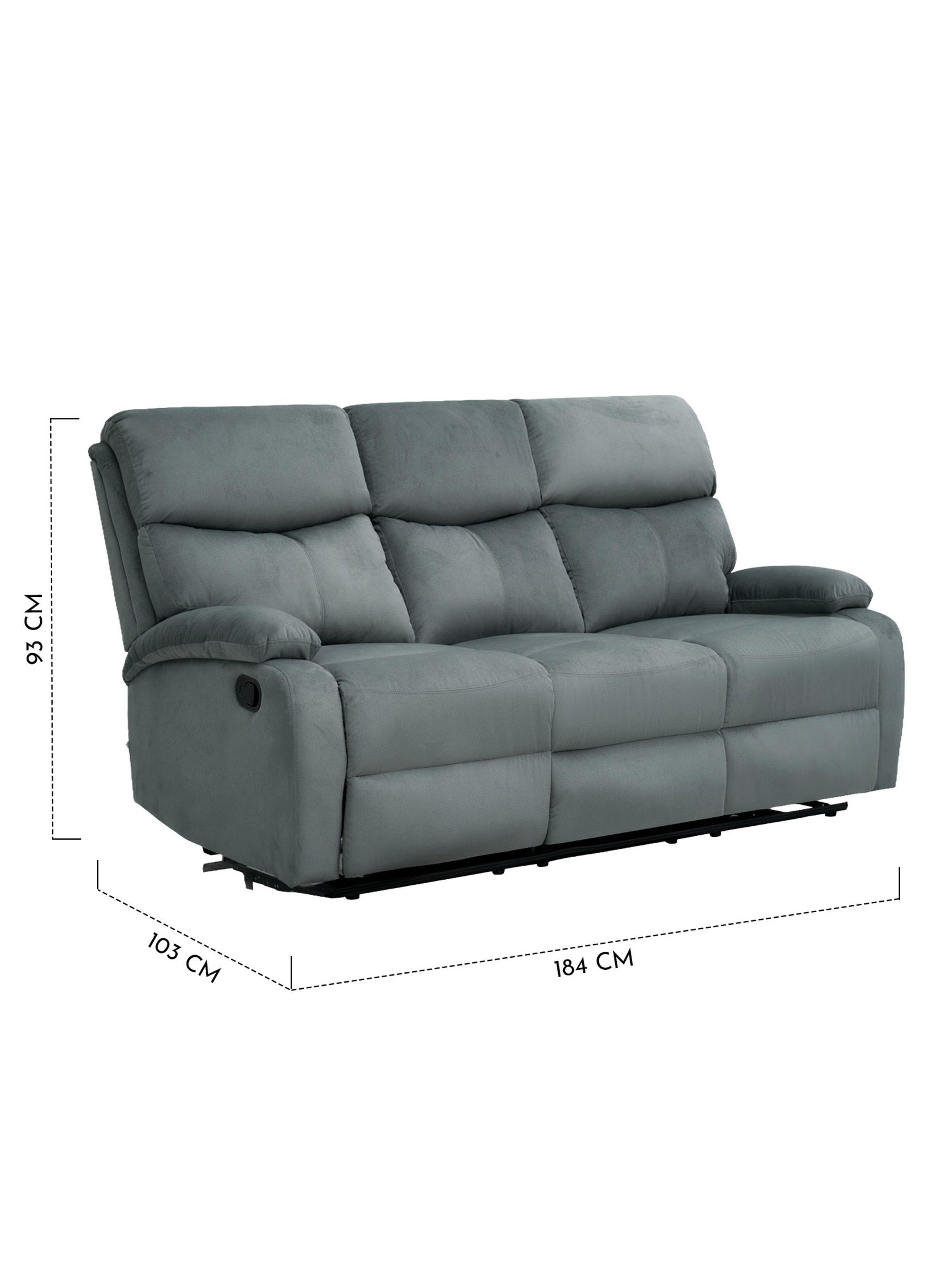 Berger Sofá reclinable Milan 3 cuerpos Gris-2