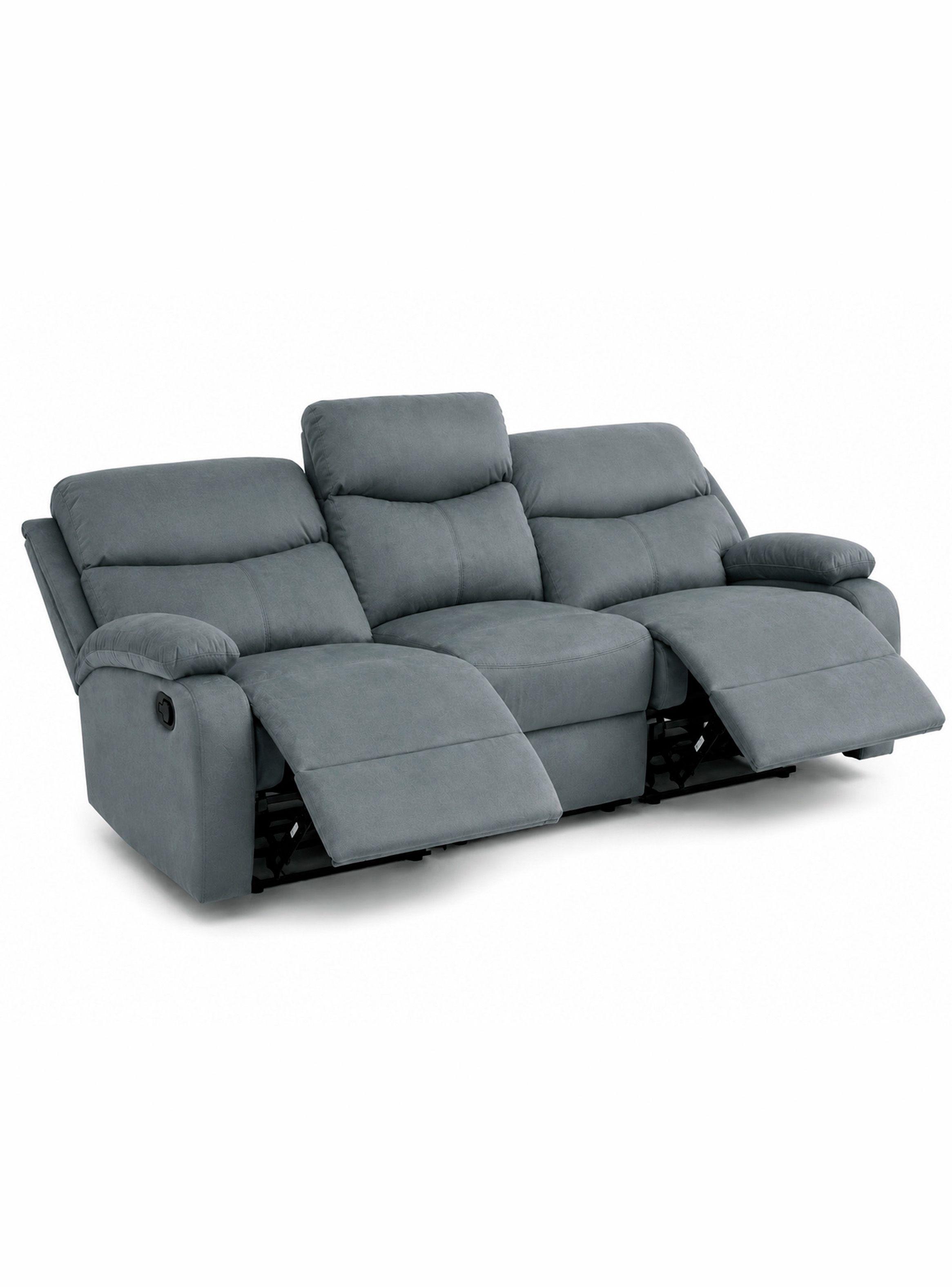 Berger Sofá reclinable Milan 3 cuerpos Gris-5