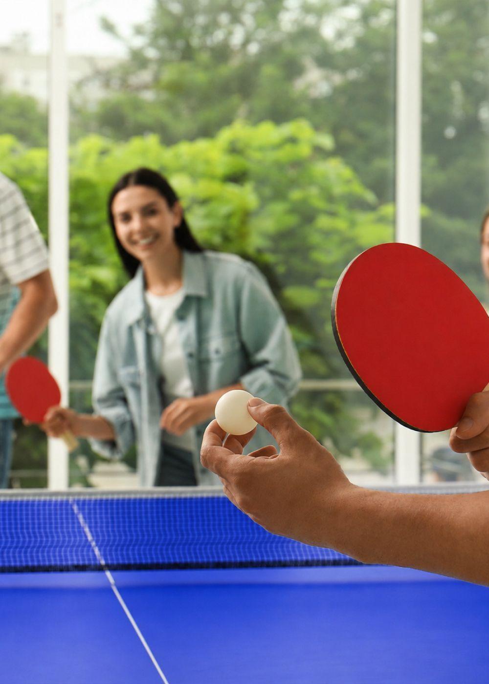 Mesa de Ping Pong Plegable Avanzada Azul-1